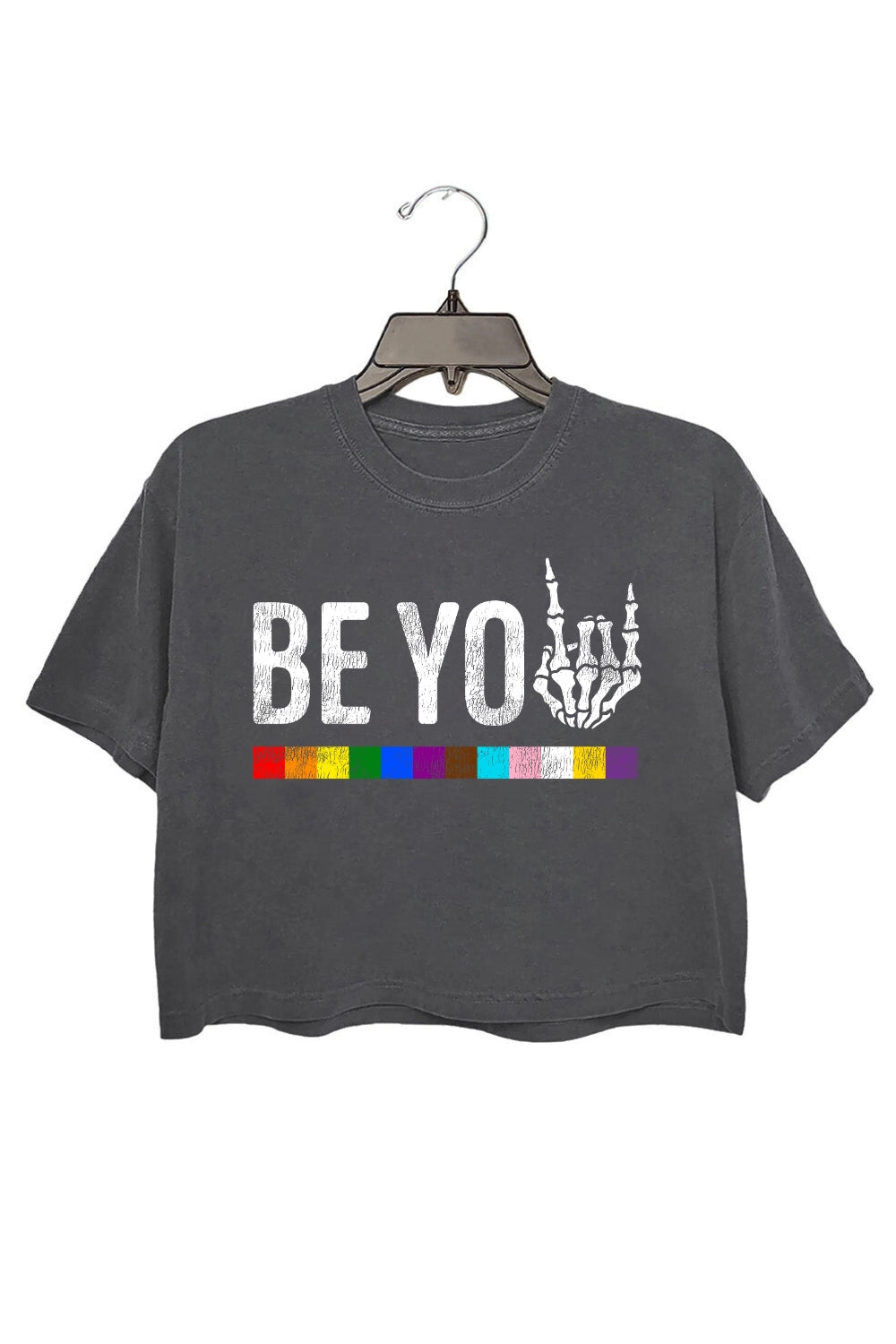 Be You Rainbow Skeleton Crop Top