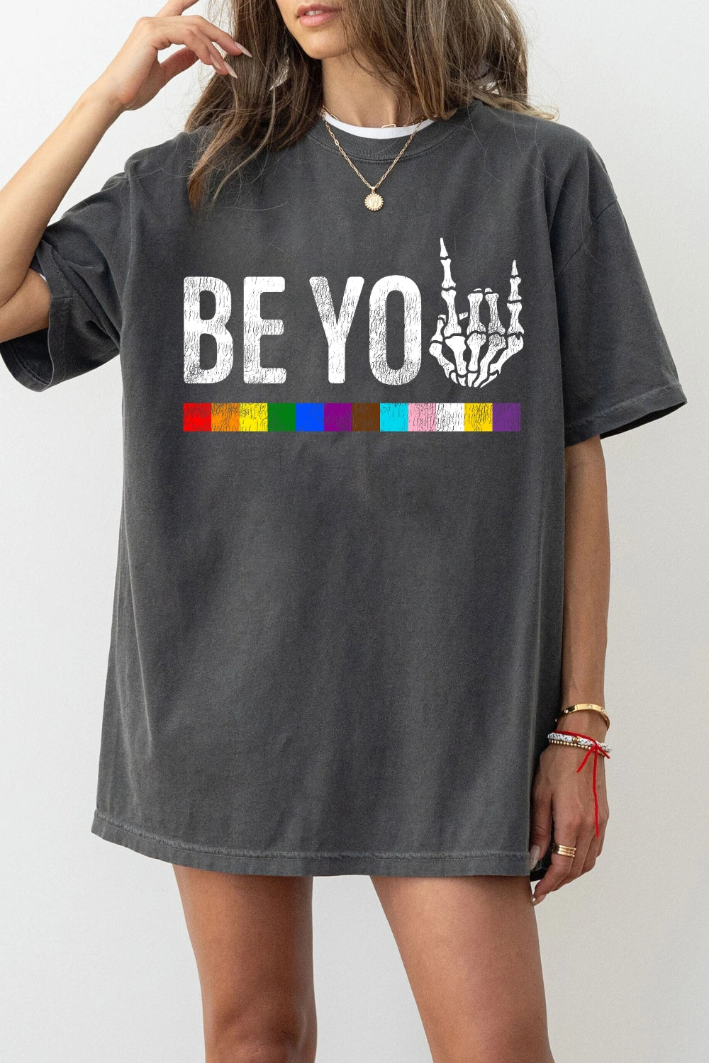 Be You Rainbow Skeleton Tee