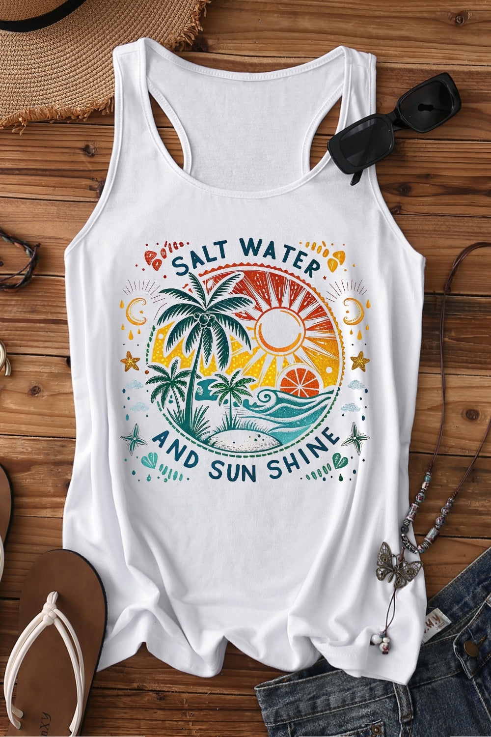 Salt Water And Sun Shine Tank Top For Women