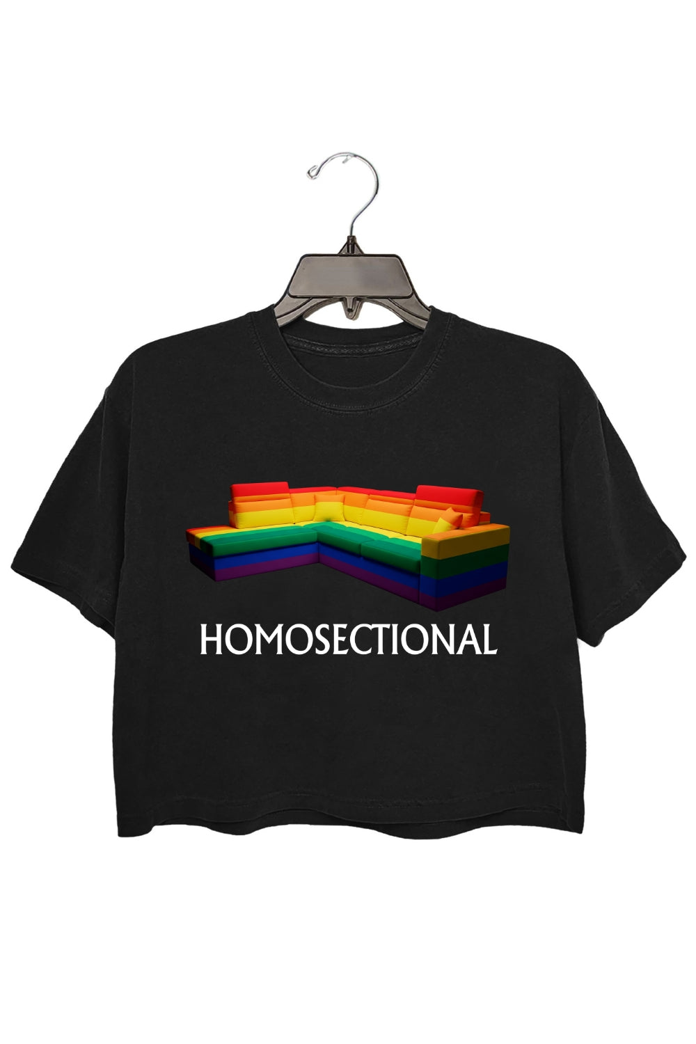 HOMOSECTIONAL Funny Pride Crop Top