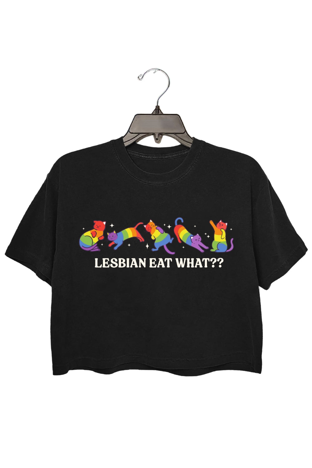 Lesbian Eat What Rainbow Cats Crop Top For Women