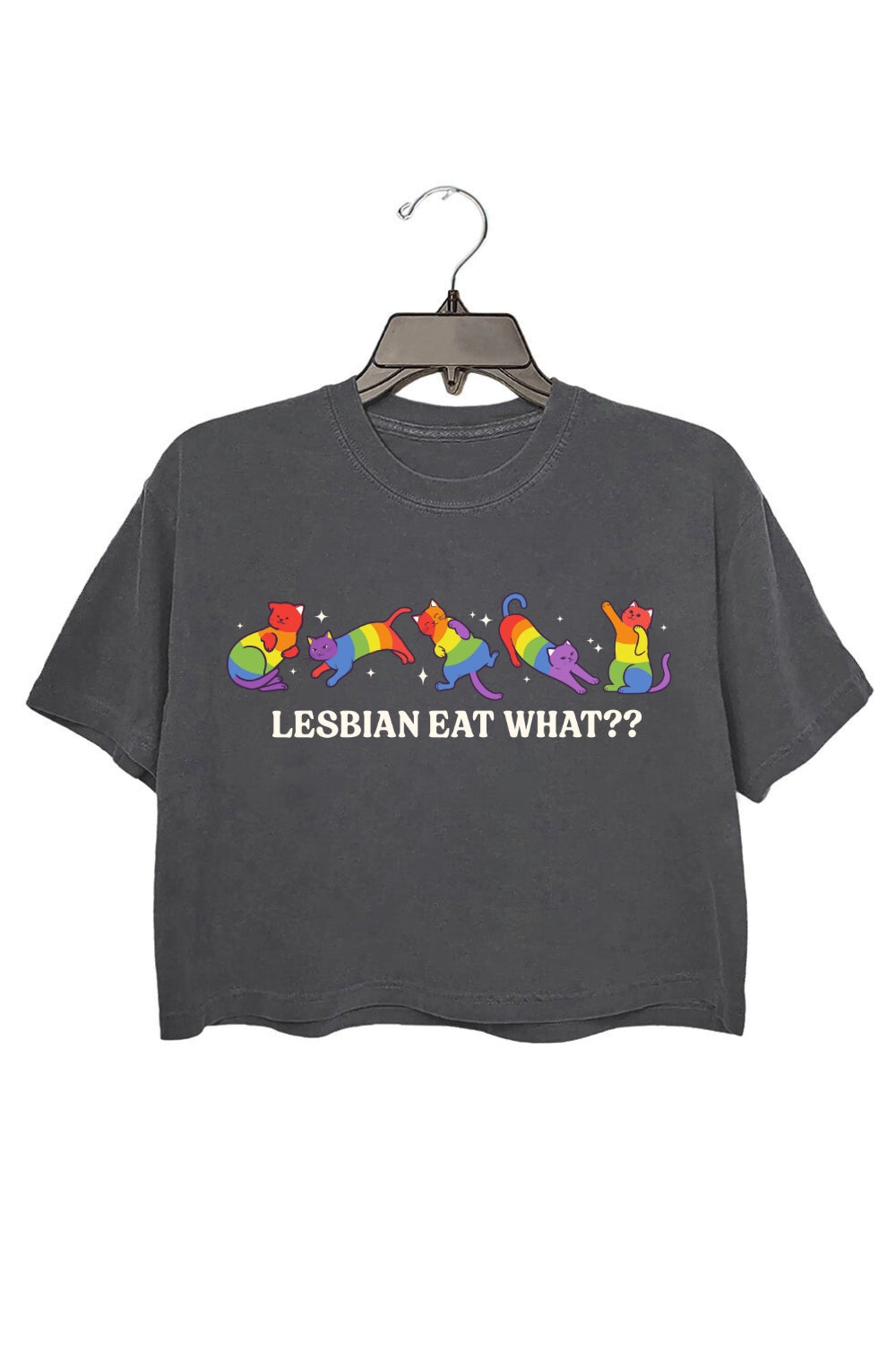 Lesbian Eat What Rainbow Cats Crop Top For Women