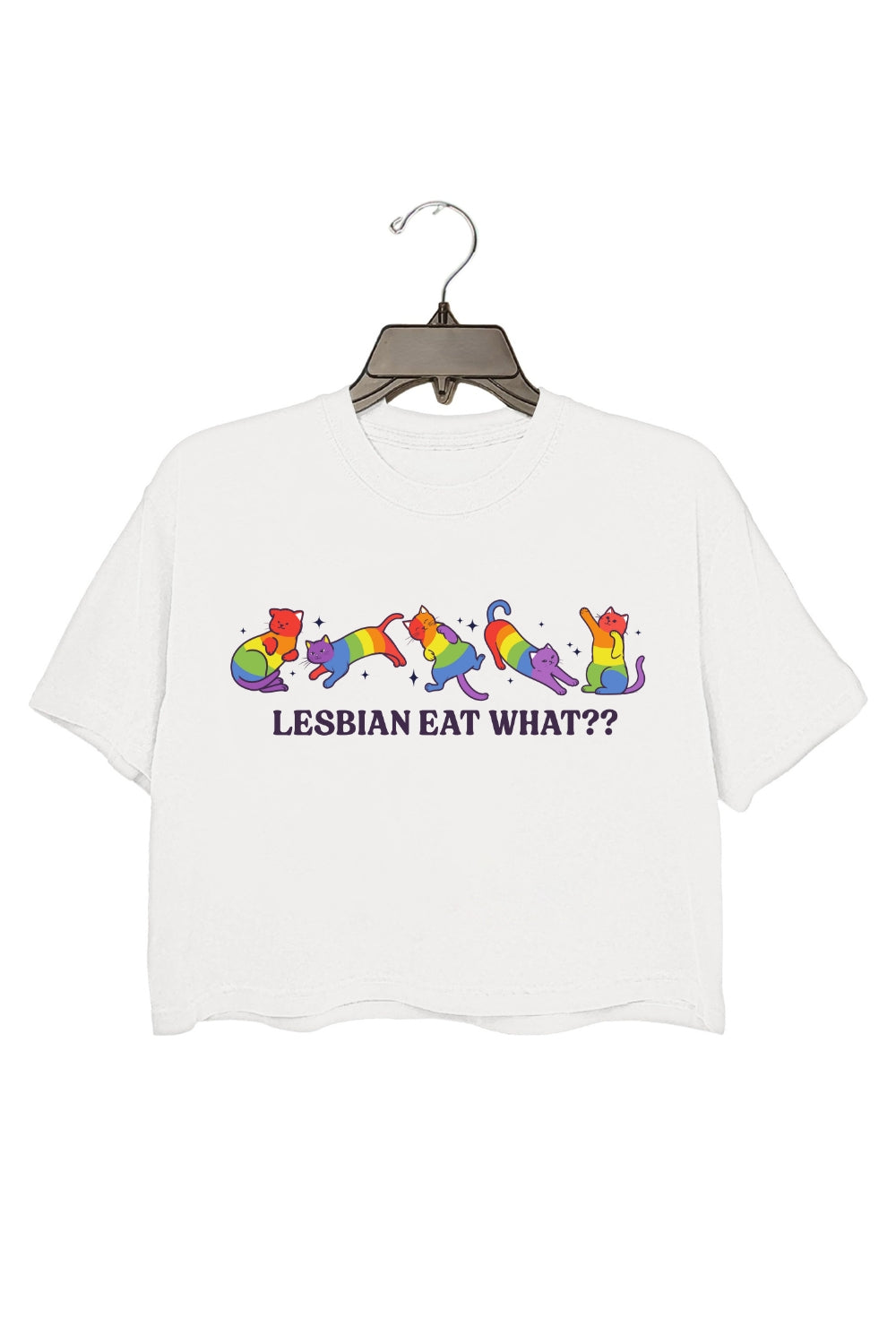 Lesbian Eat What Rainbow Cats Crop Top For Women