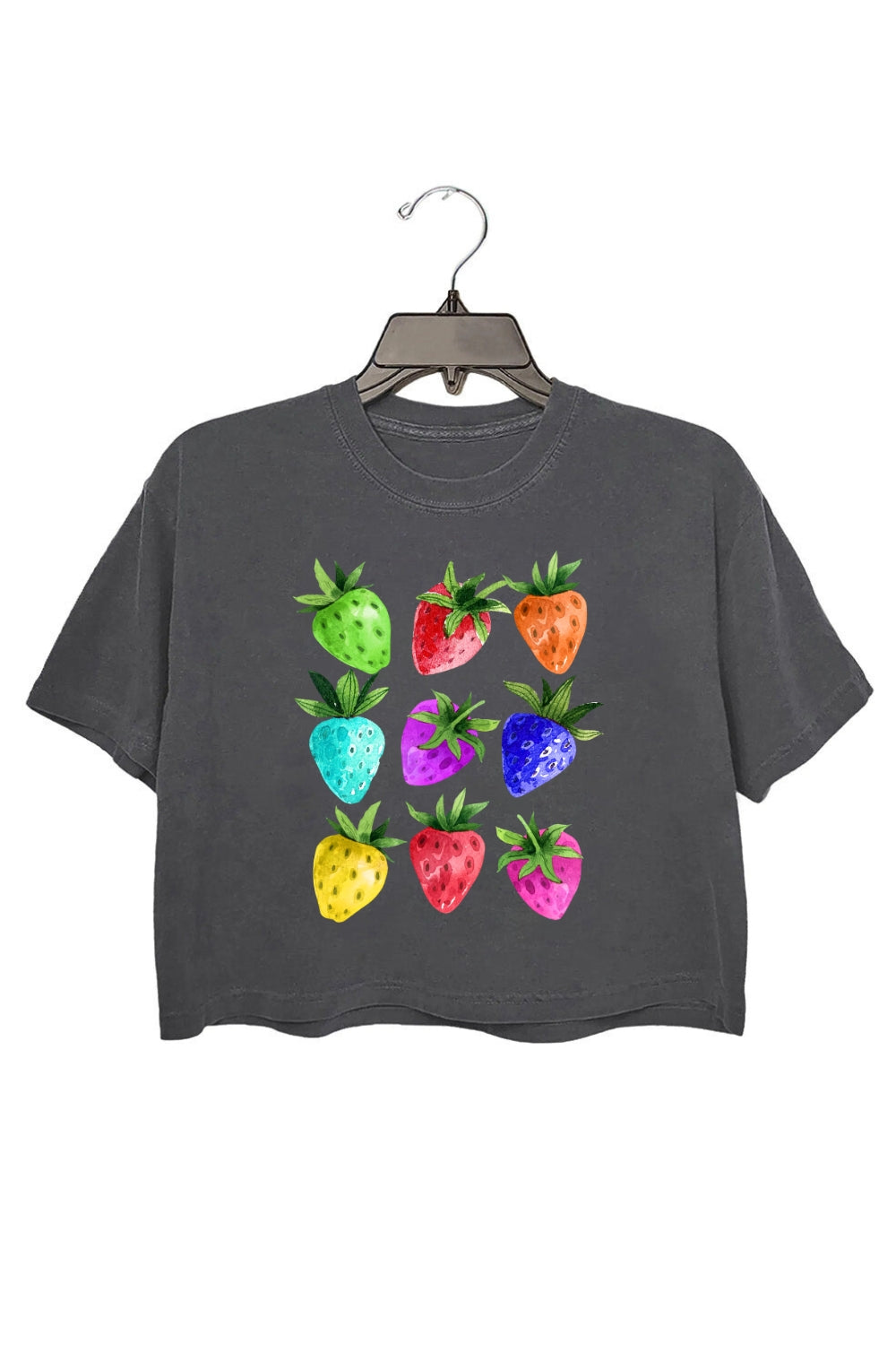 Rainbow Strawberry Pride Crop Top For Women