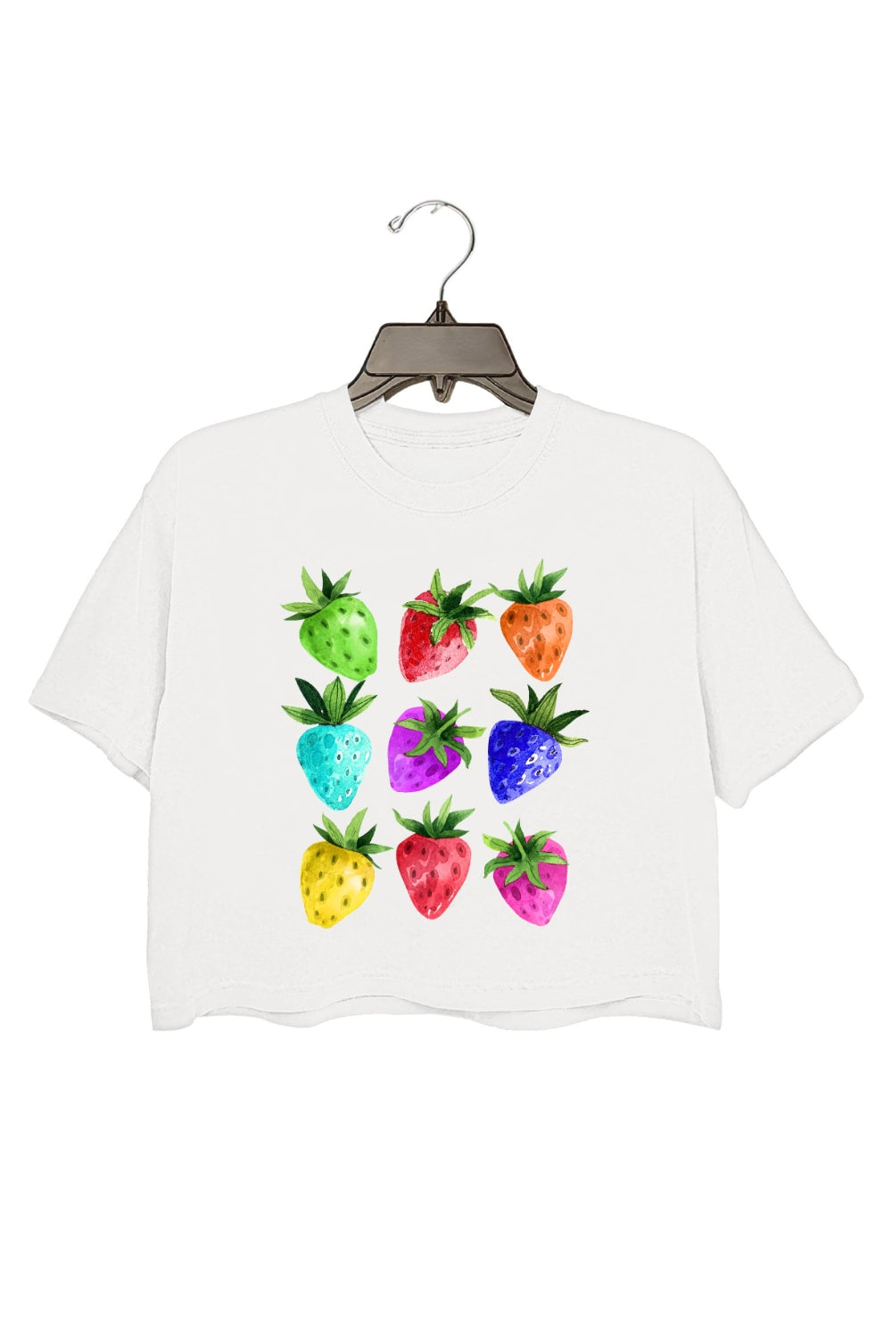 Rainbow Strawberry Pride Crop Top For Women