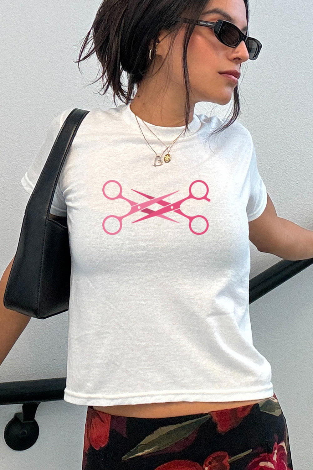 Scissors Funny Lesbian Y2K Baby Tee