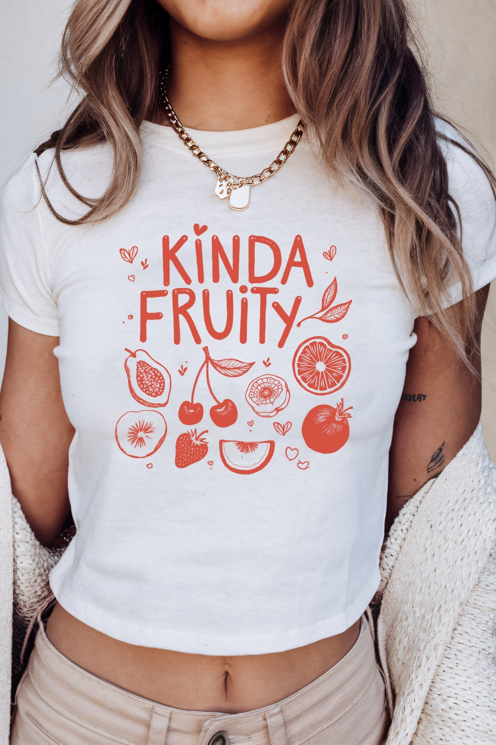 Kinda Fruity Queer Y2K Baby Tee