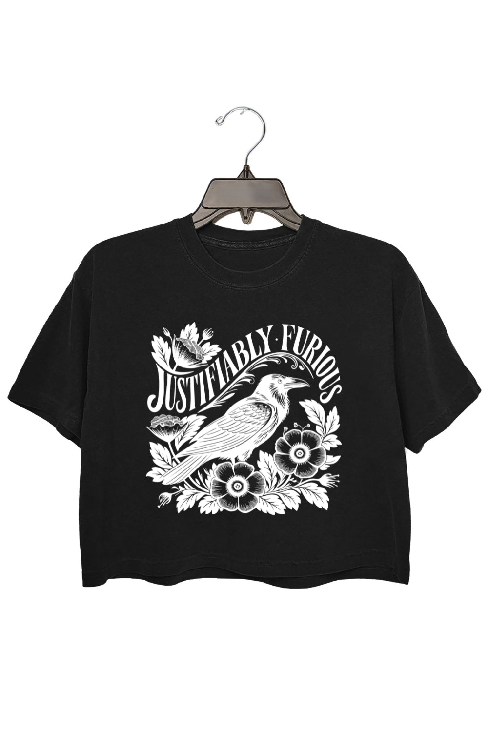 Justifiably Furious Raven Crop Top For Women