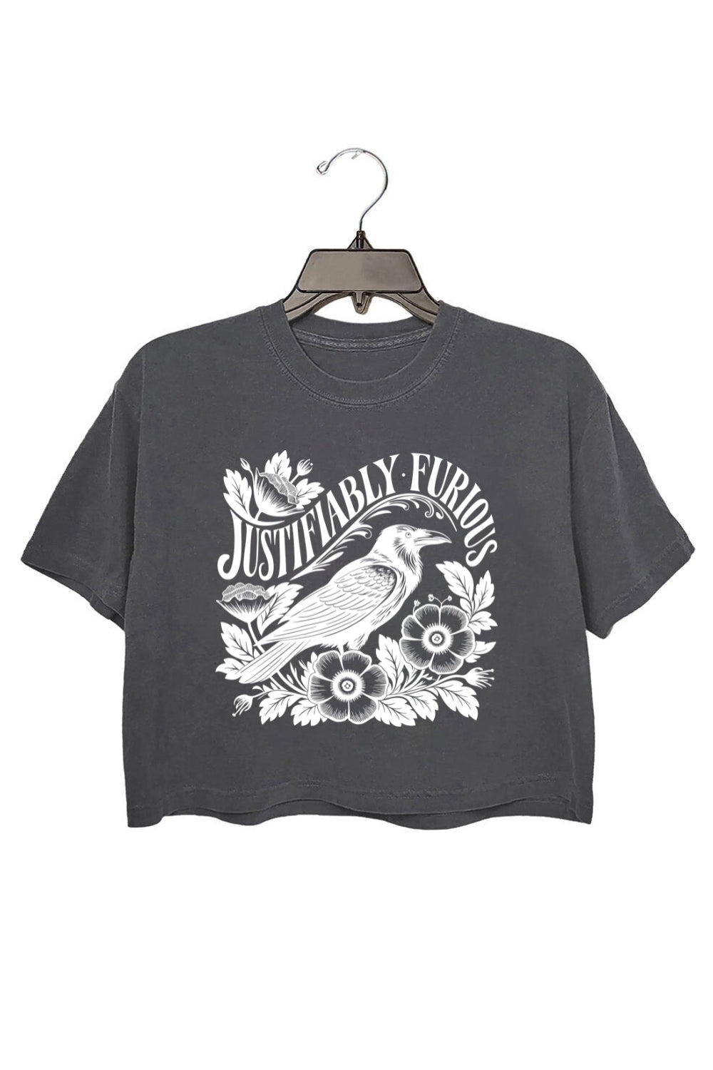 Justifiably Furious Raven Crop Top For Women