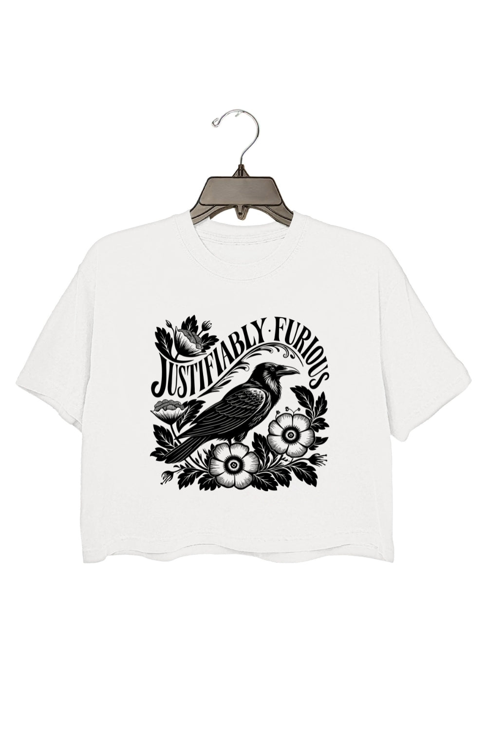 Justifiably Furious Raven Crop Top For Women