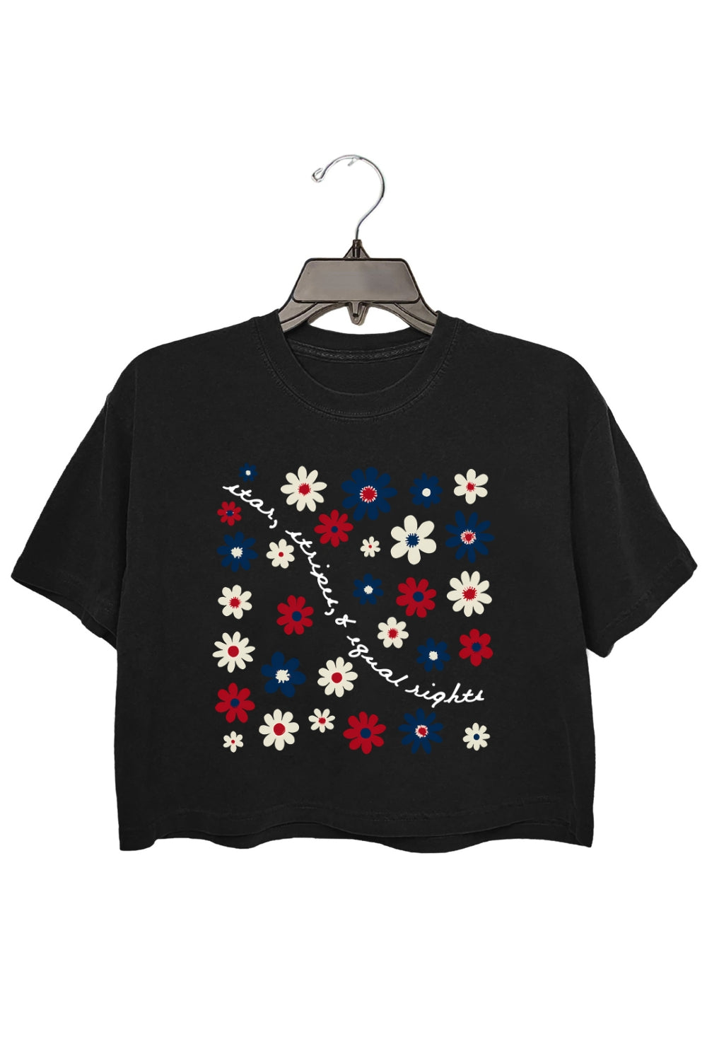 Equal Rights 4th Of July Flowers Crop Top For Women