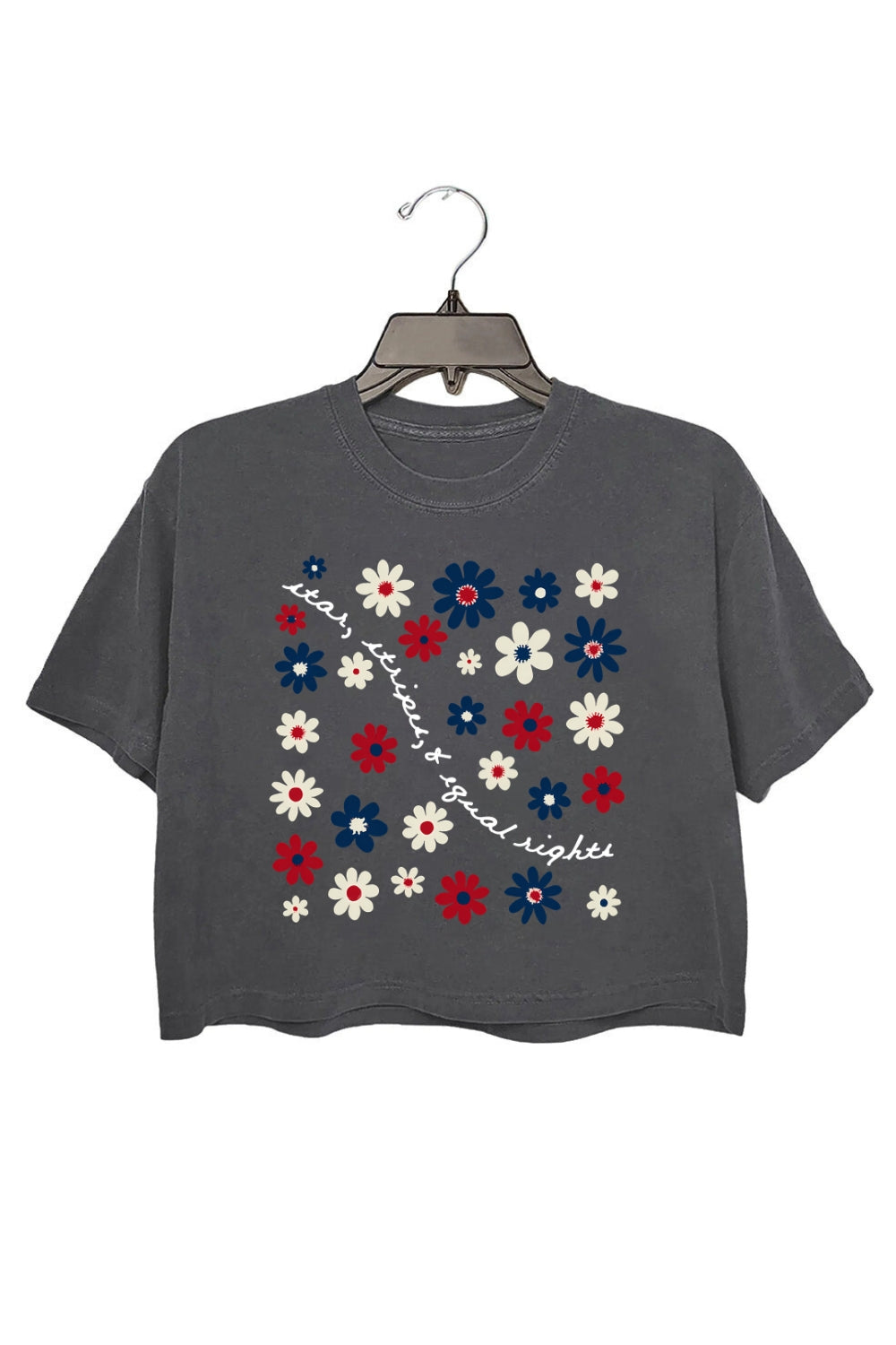 Equal Rights 4th Of July Flowers Crop Top For Women