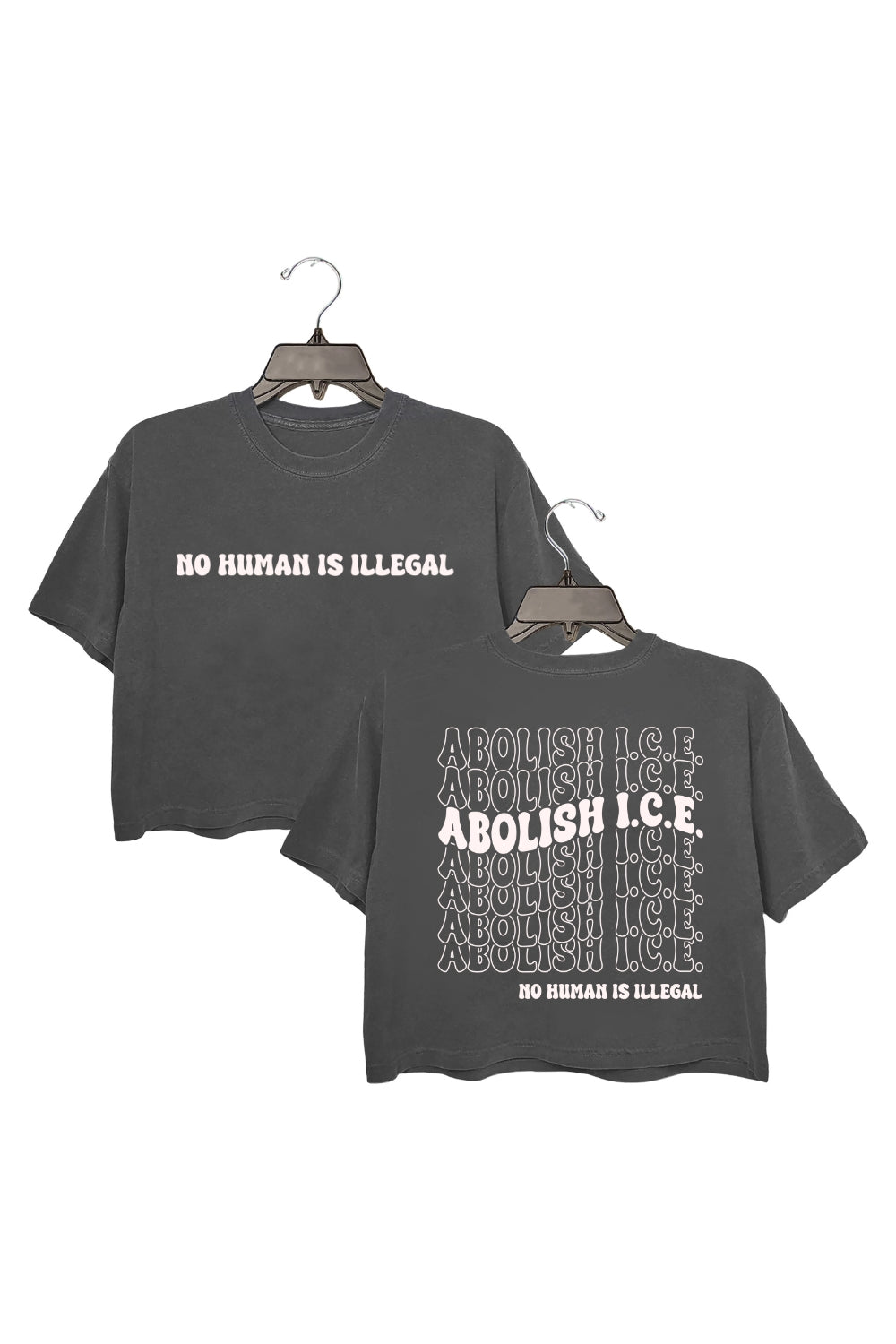 Abolish Ice No Human Is Illegal Crop Top For Women