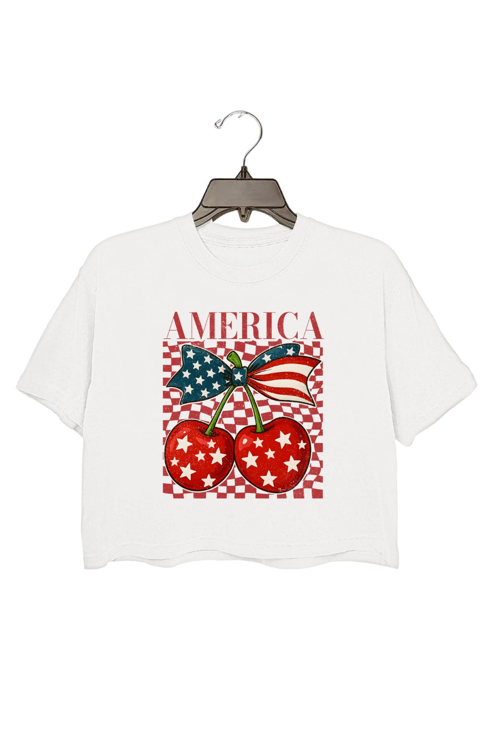 Cherry America Coquette 4th Of July Crop Top For Women