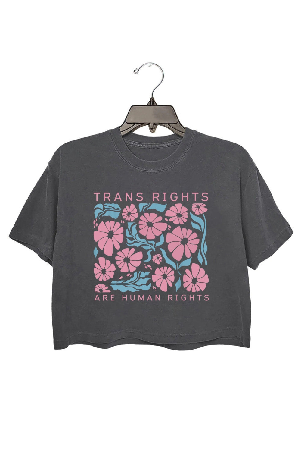 Trans Rights Are Human Rights Floral Crop Top