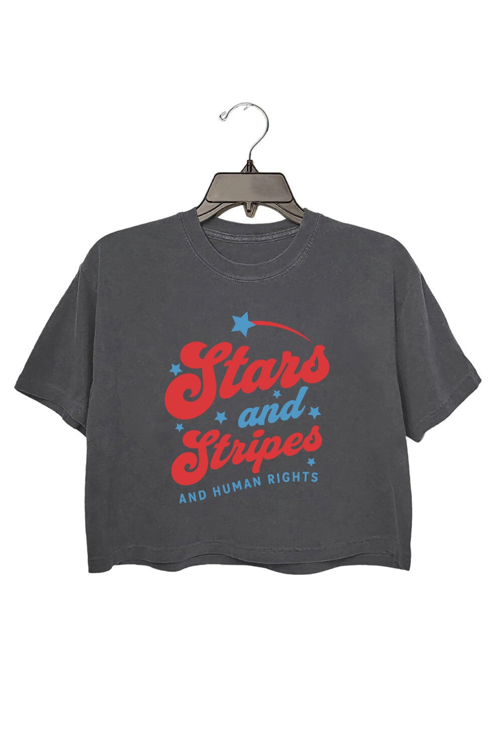Stars and Stripes and Human Rights Crop Top For Women