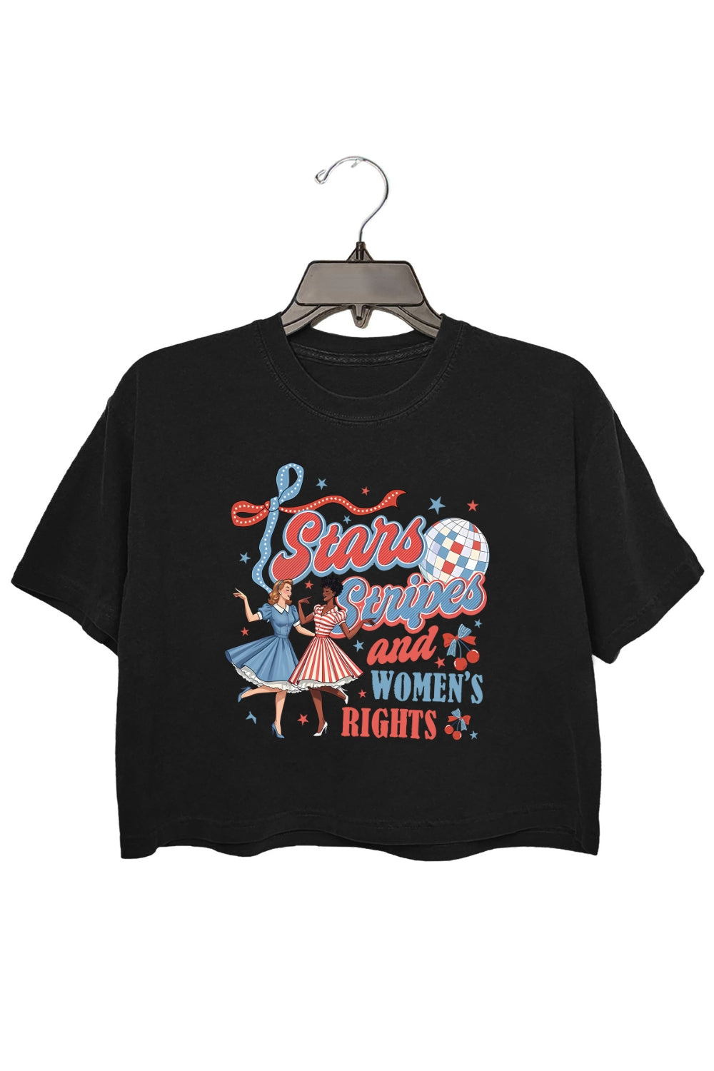 Feminist Stars Stripes And Women's Rights Crop Top For Women