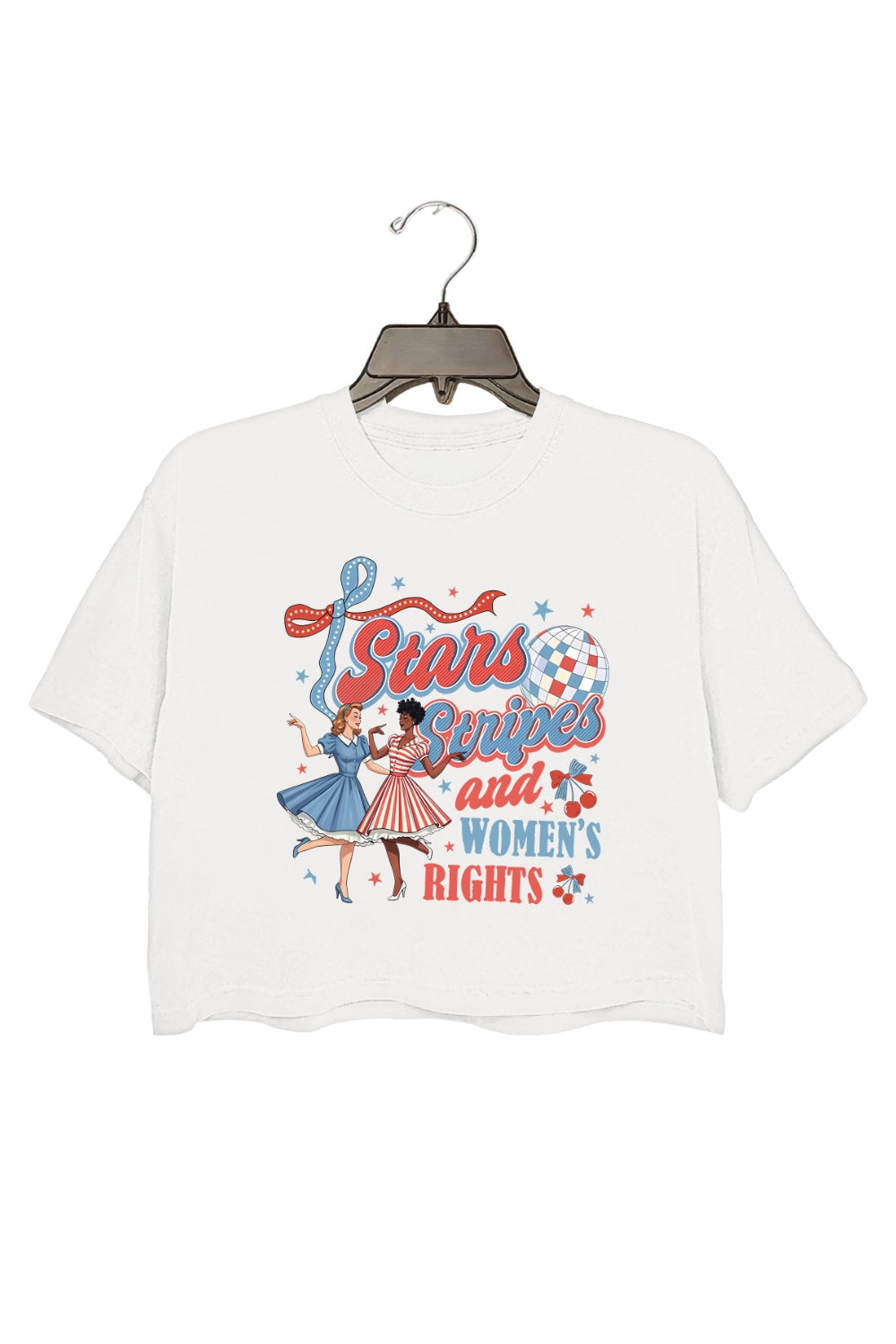 Feminist Stars Stripes And Women's Rights Crop Top For Women