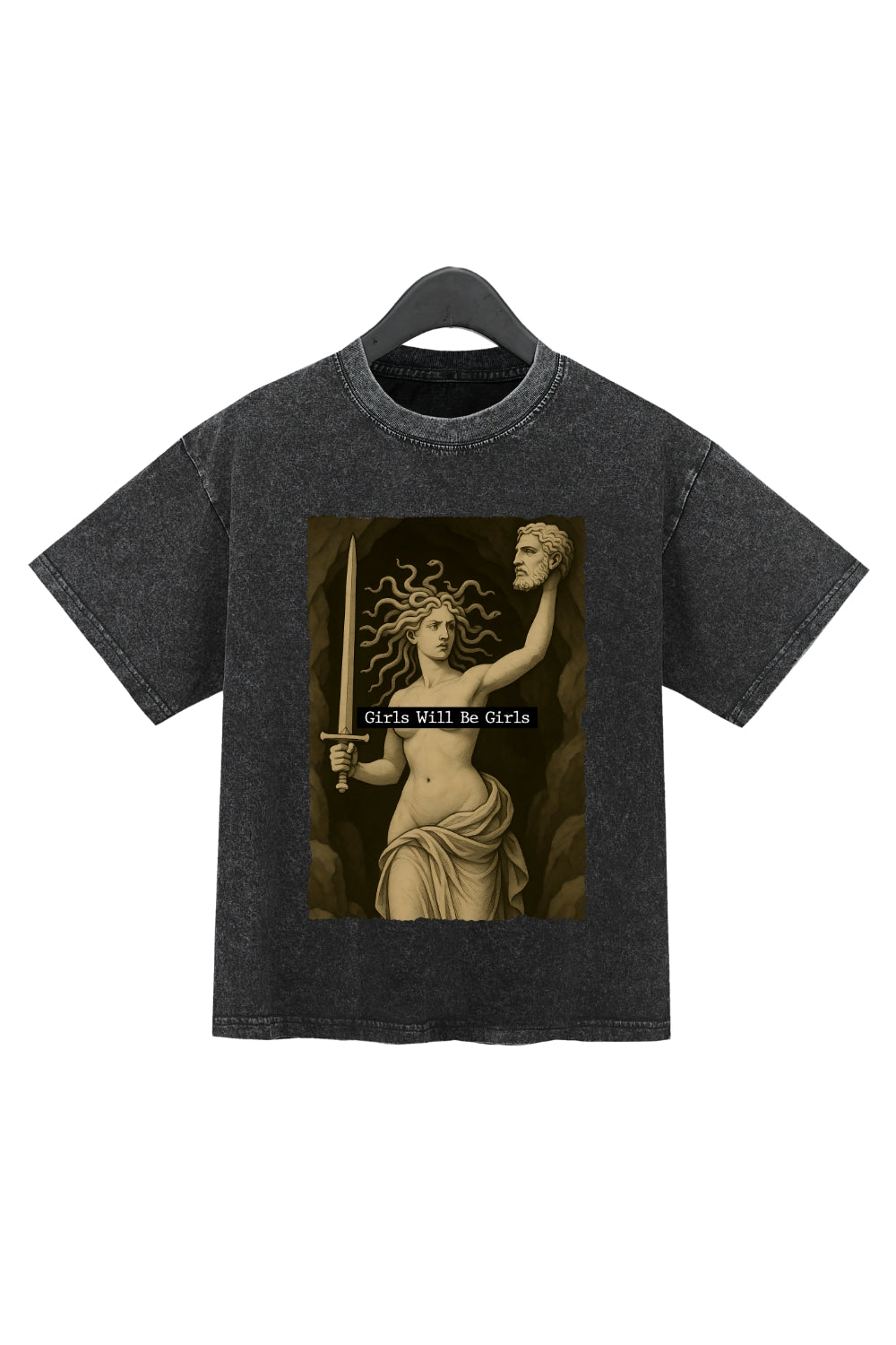 Girls Will Be Girls Medusaa With The Head Washed Crop Top For Women