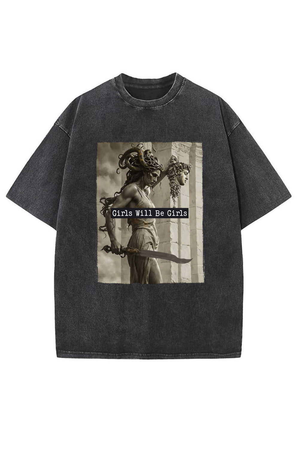 Girls Will Be Girls Medusa With The Head Vintage Washed Tee