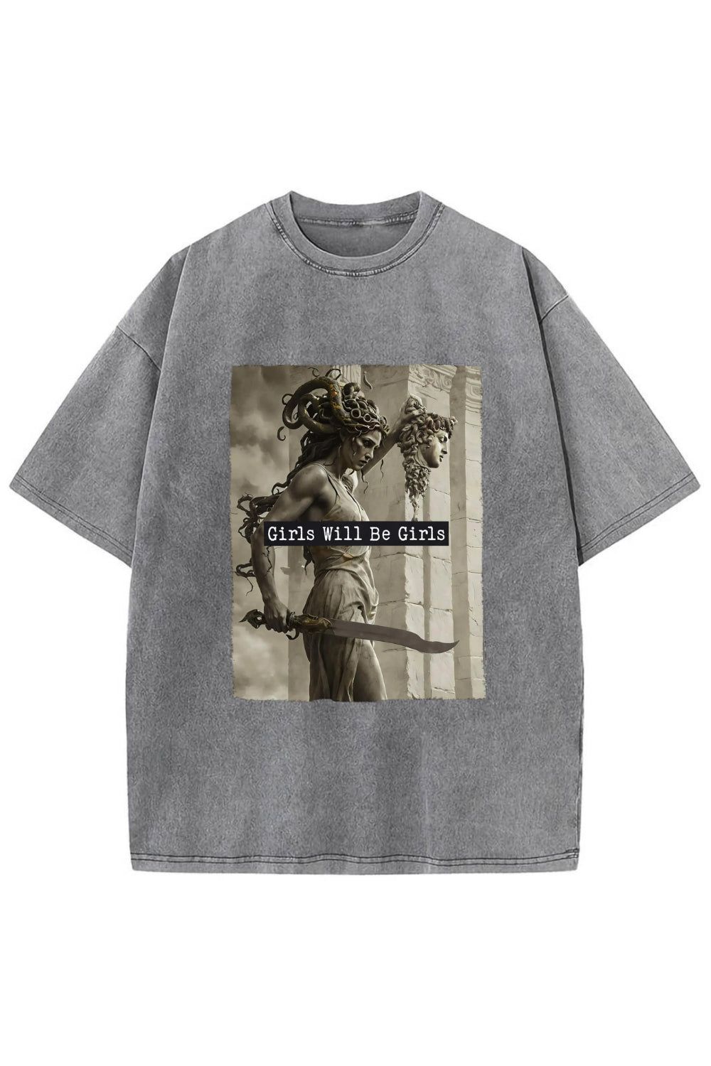 Girls Will Be Girls Medusa With The Head Vintage Washed Tee