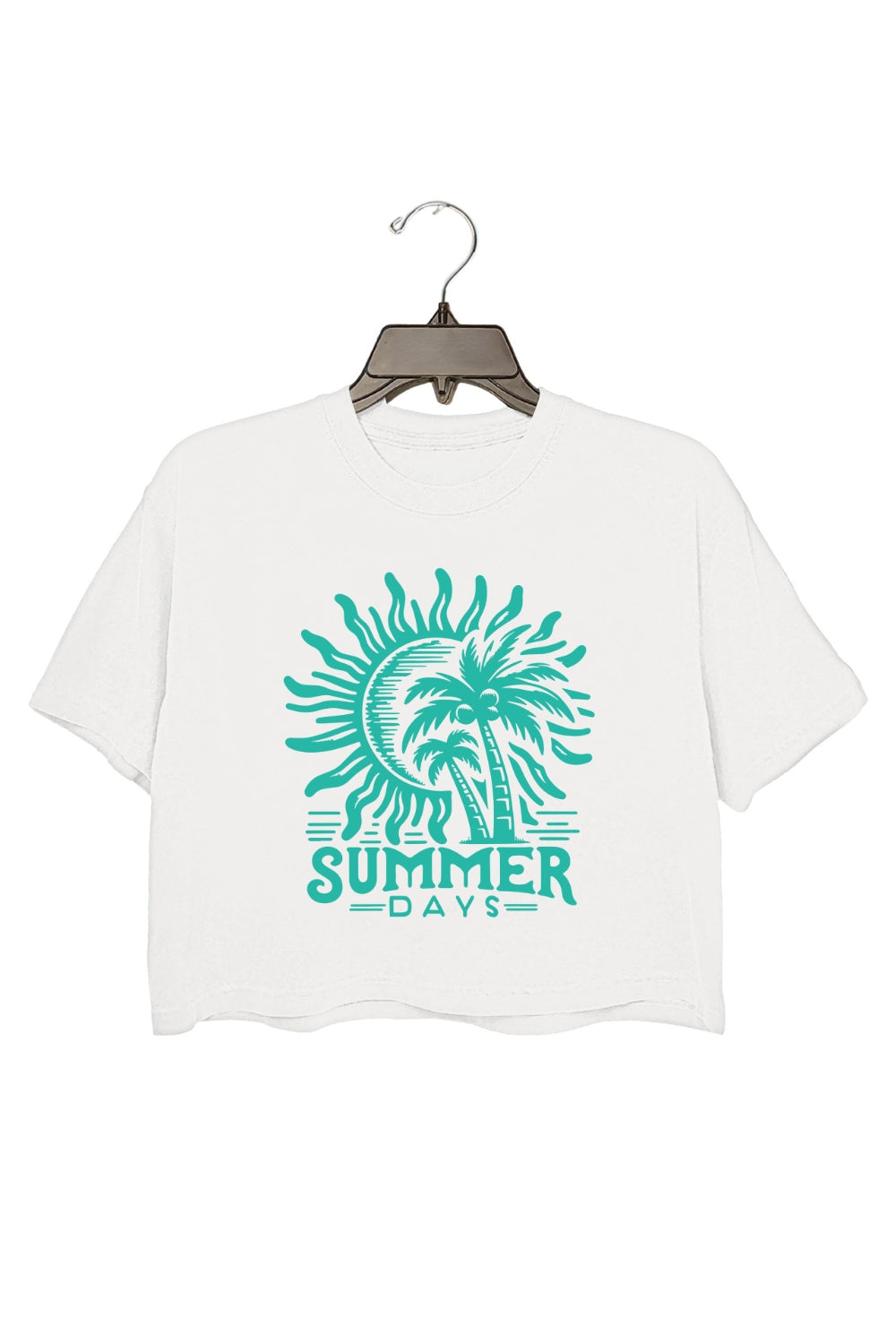 Retro Summer Day Beach Crop Top For Women