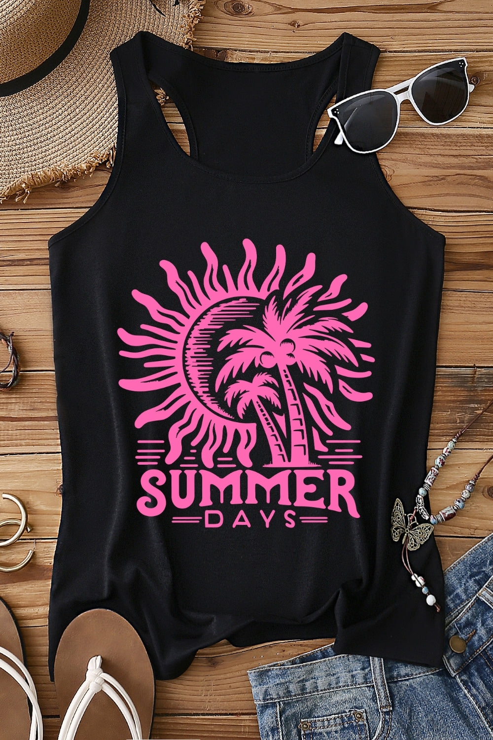 Retro Summer Day Beach Tank Top For Women