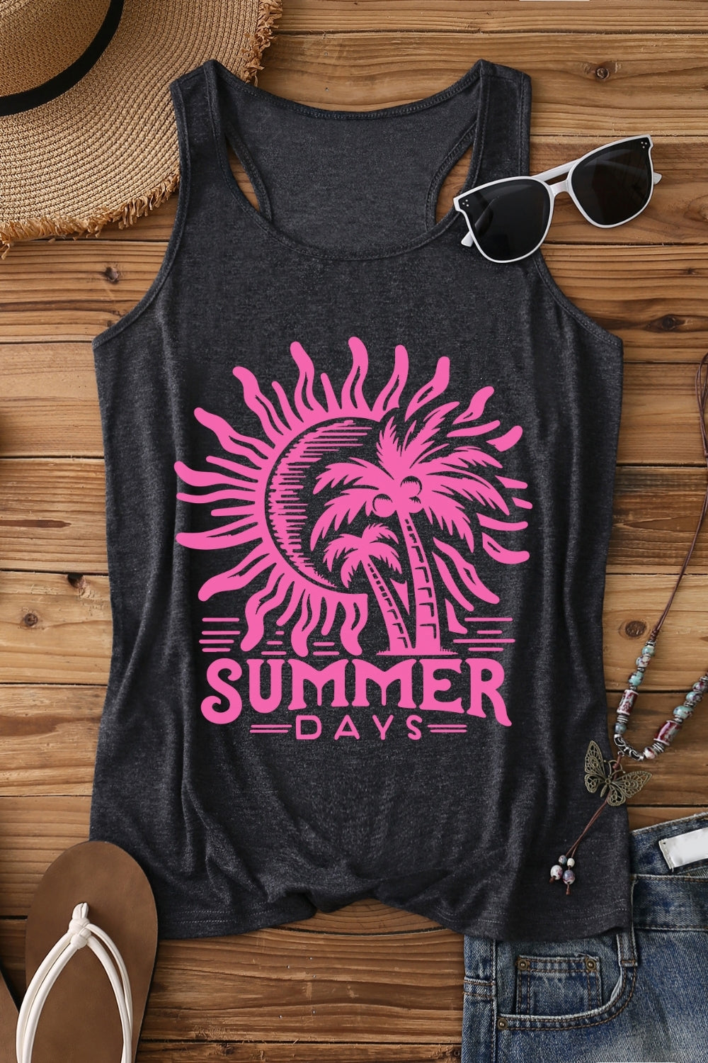 Retro Summer Day Beach Tank Top For Women
