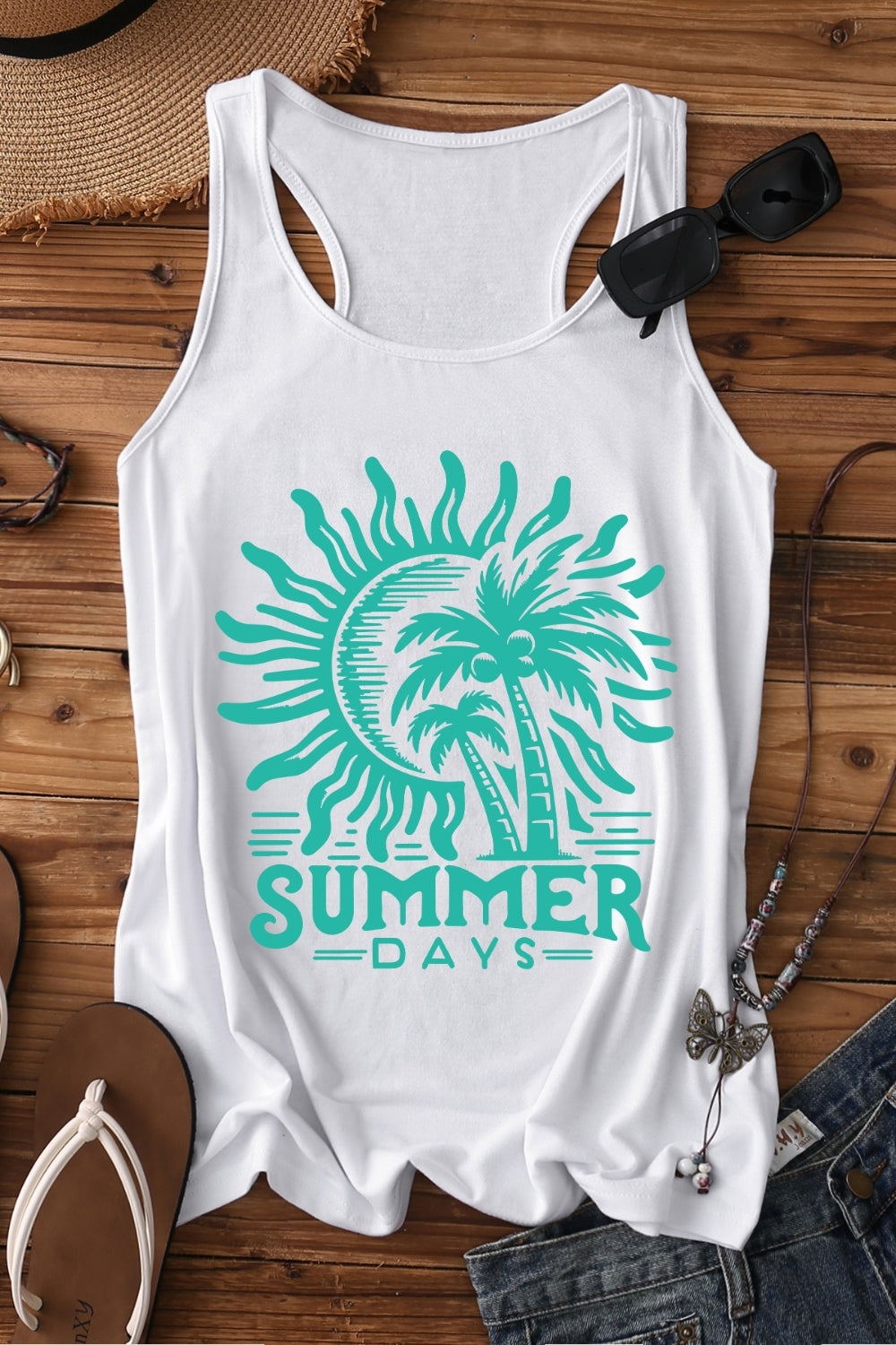 Retro Summer Day Beach Tank Top For Women