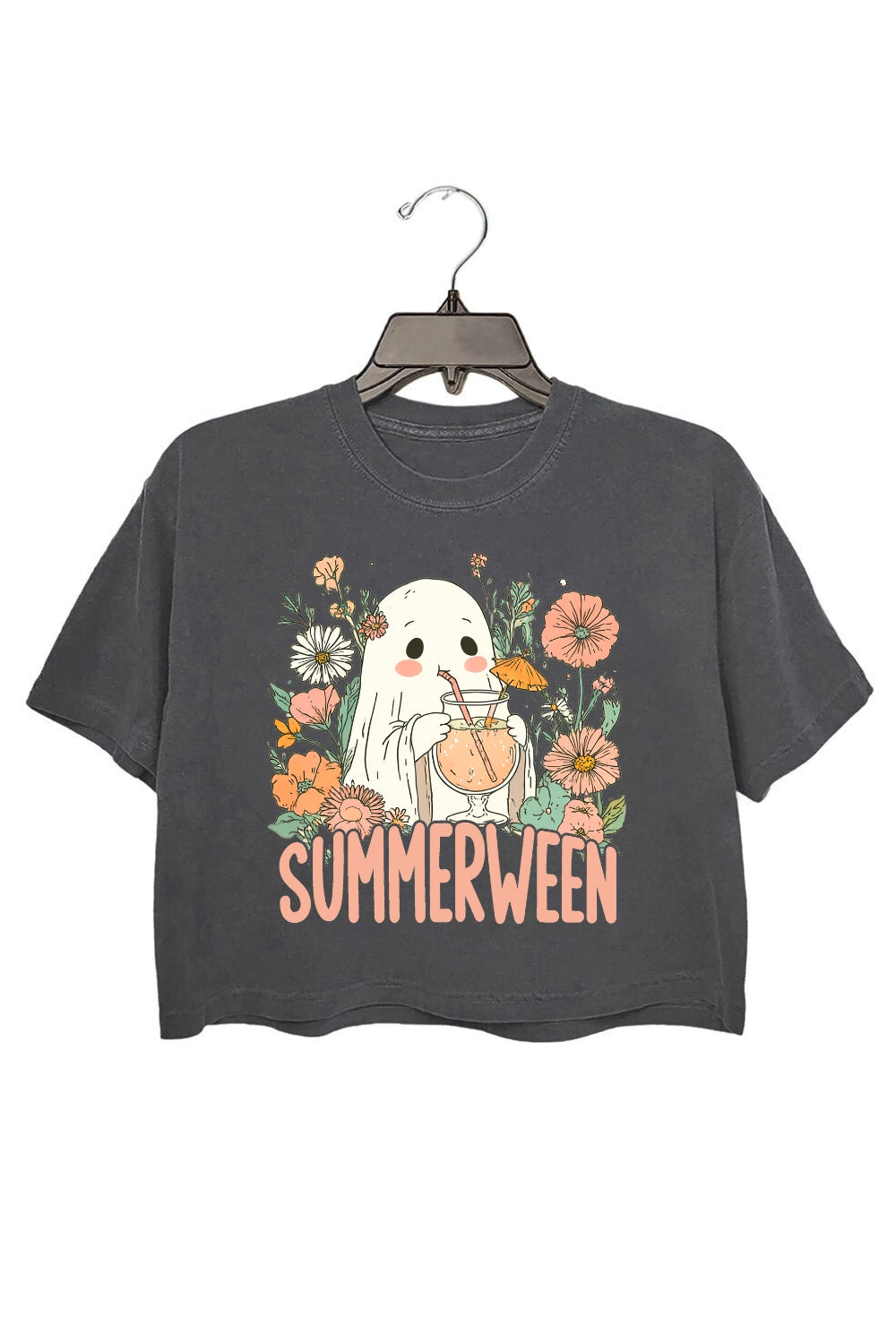 Ghost Summer Halloween Crop Top For Women