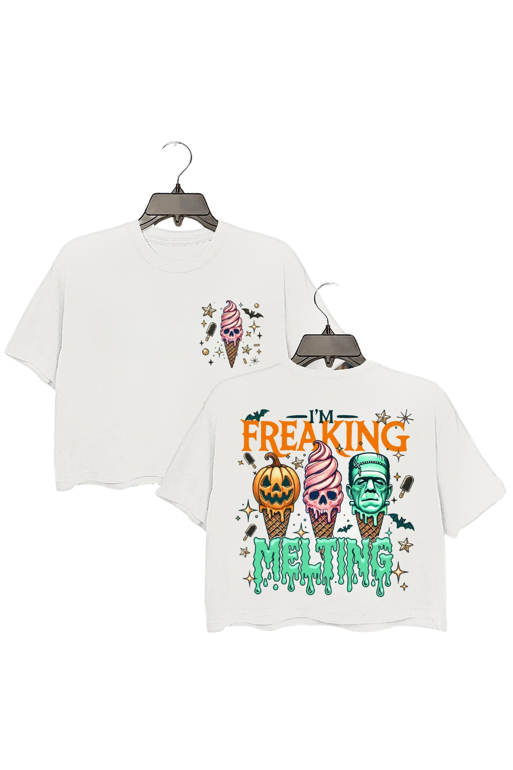 Freaking Melting Funny Halloween Crop Top For Women