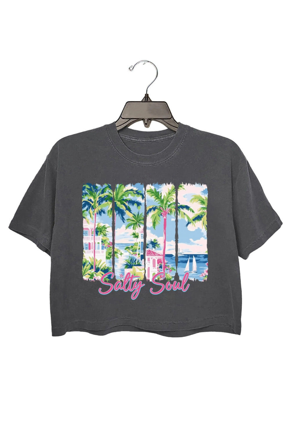 Salty Soul Seaside Vacation Crop Top For Women