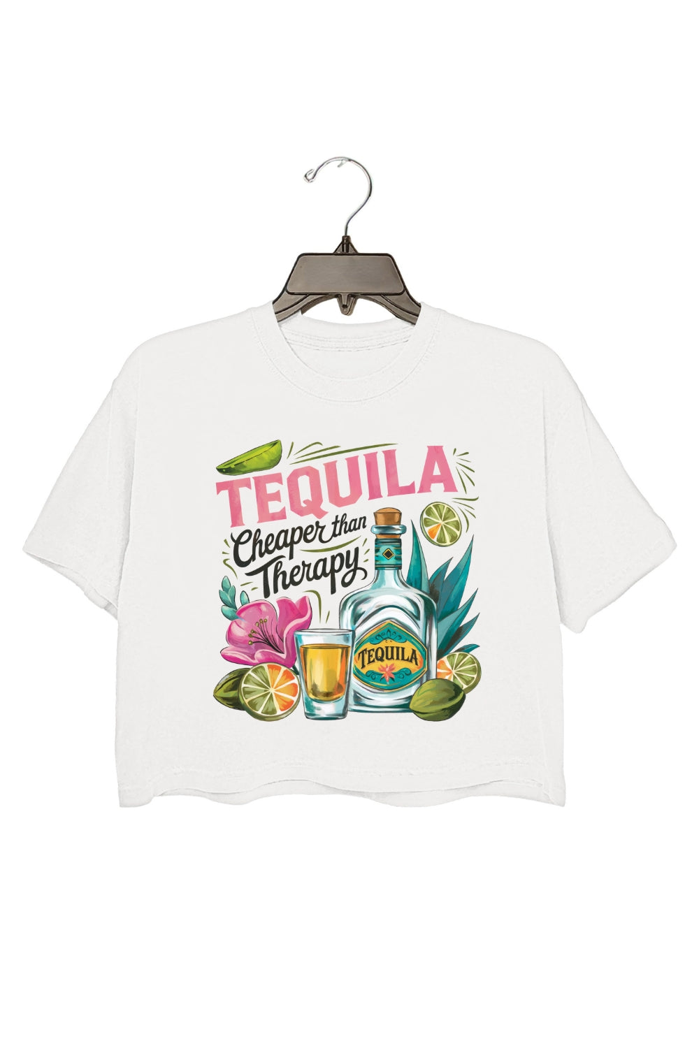 Tequila Cheaper Than Therapy Crop Top For Women
