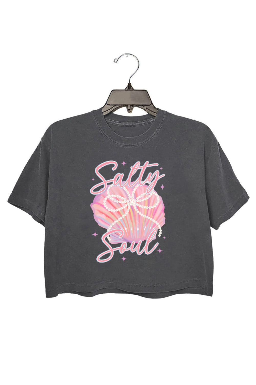 Clam Pearl Bow Salty Soul Crop Top For Women