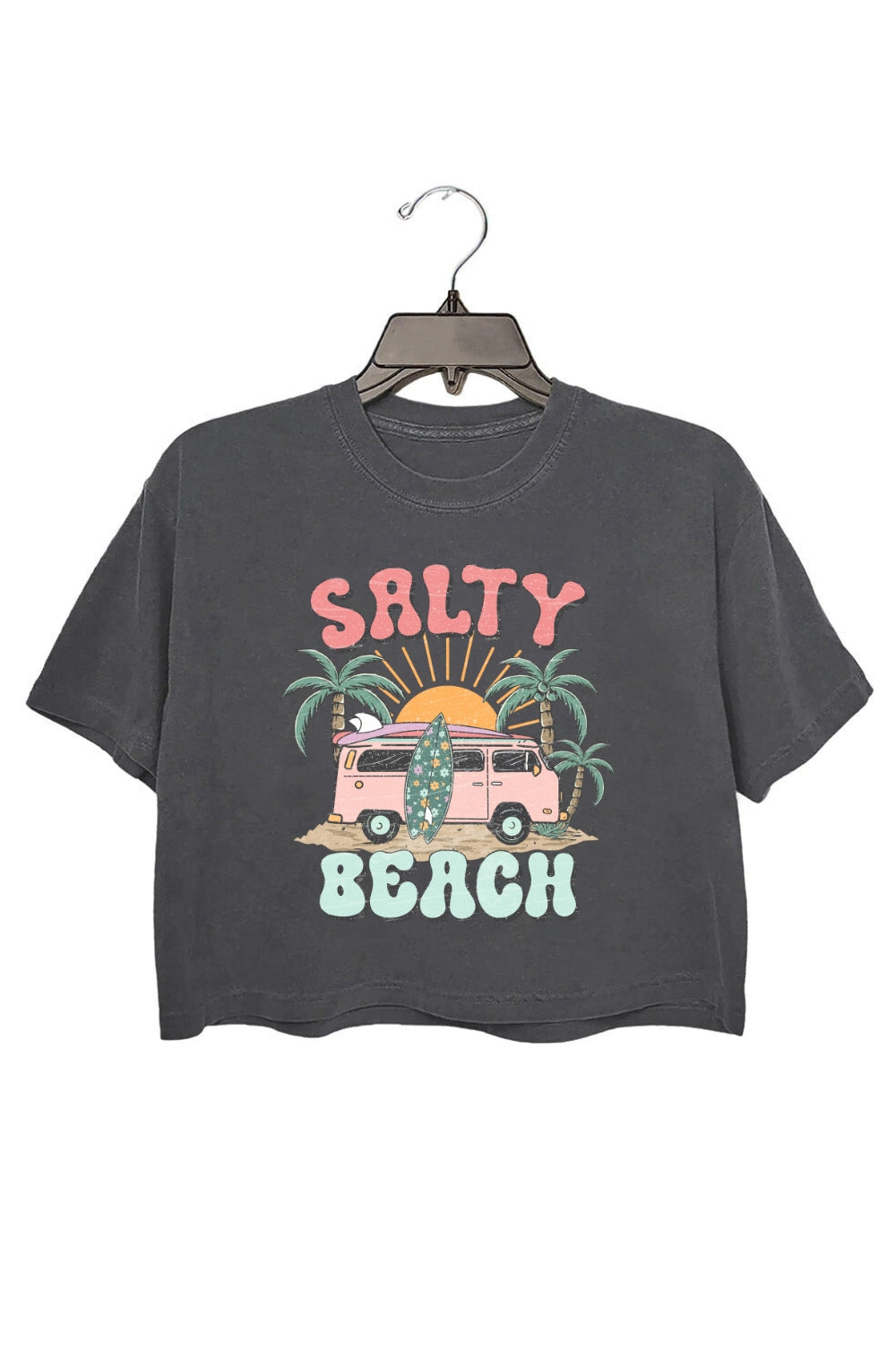 Salty Beach Bus Crop Top For Women
