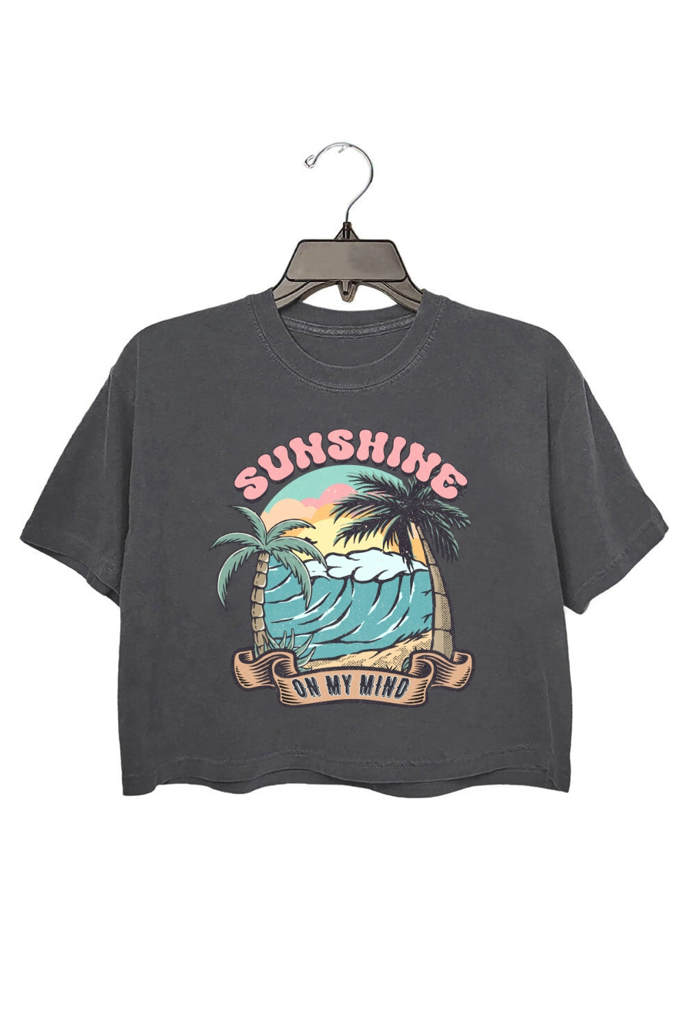 Sunshine On My Mind Plam Trees Crop Top For Women