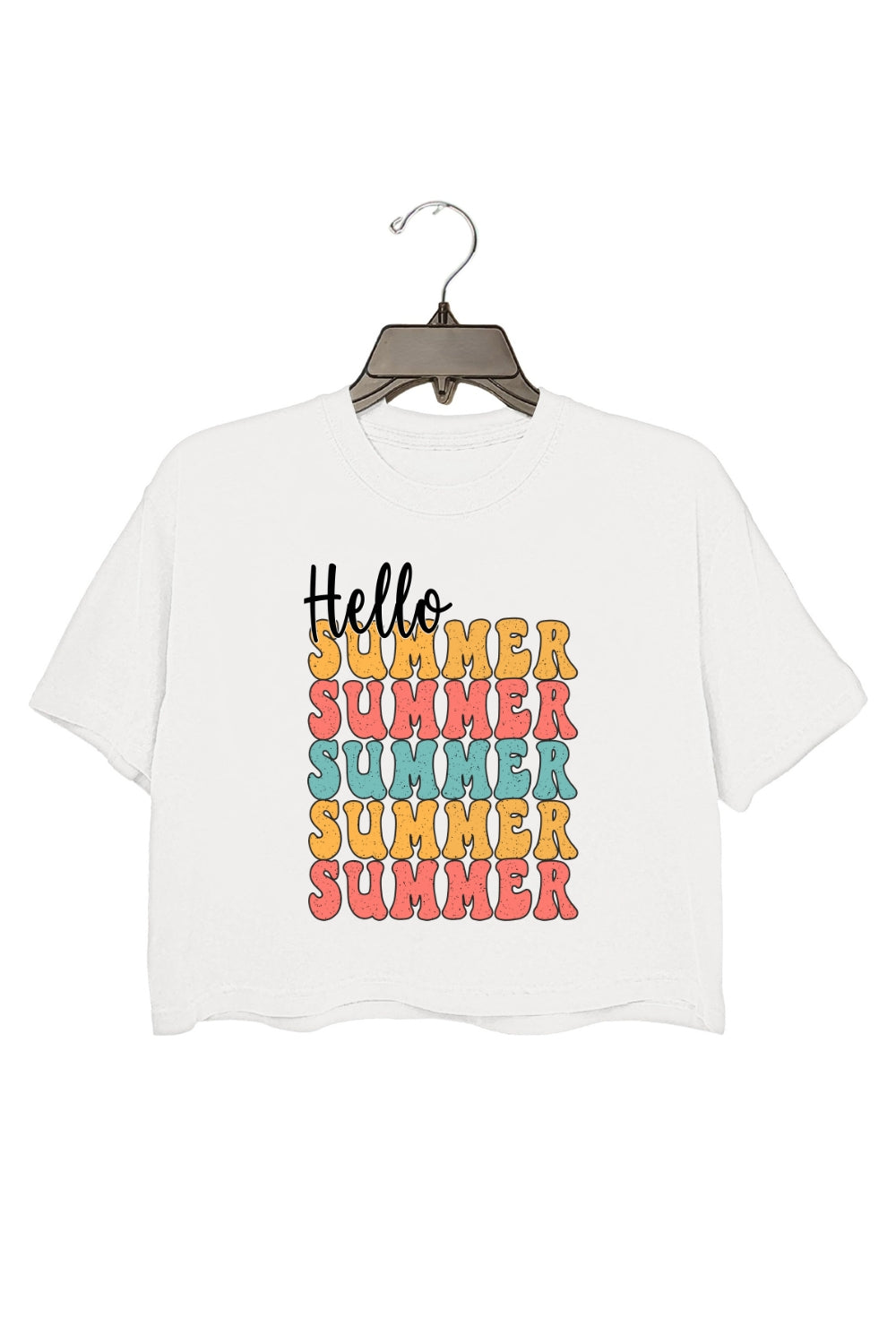 Hello Summer Letters Crop Top For Women