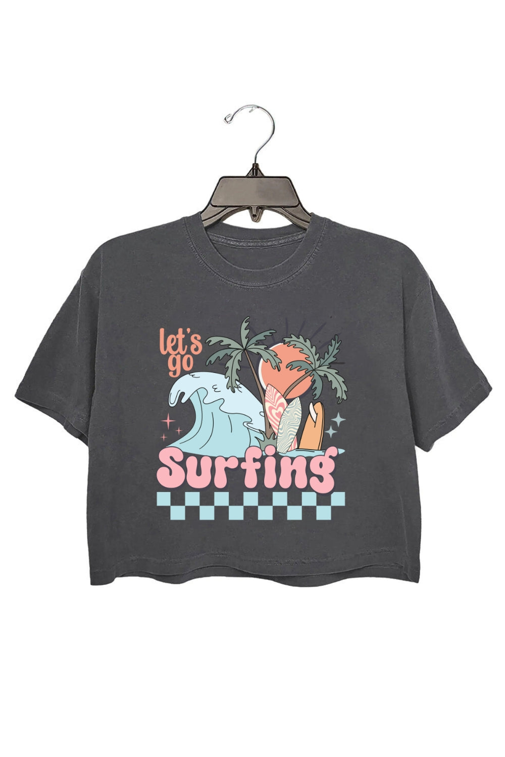 Let's Go Surfing Crop Top For Women