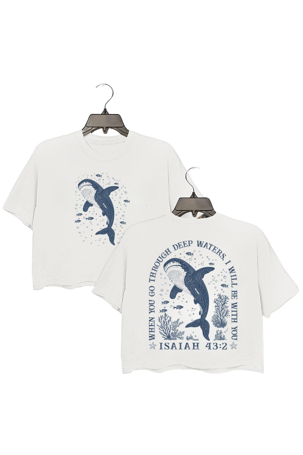 When You Go Through Deep Waters Whale Shark Crop Top For Women