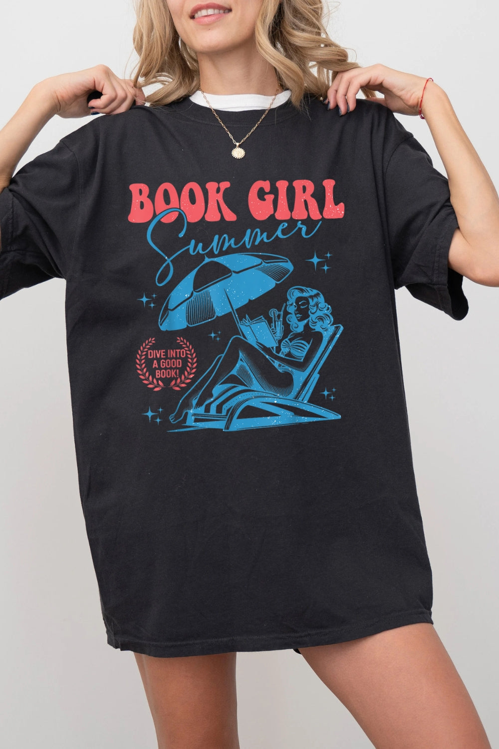 Book Girl Summer Beach Tee For Women