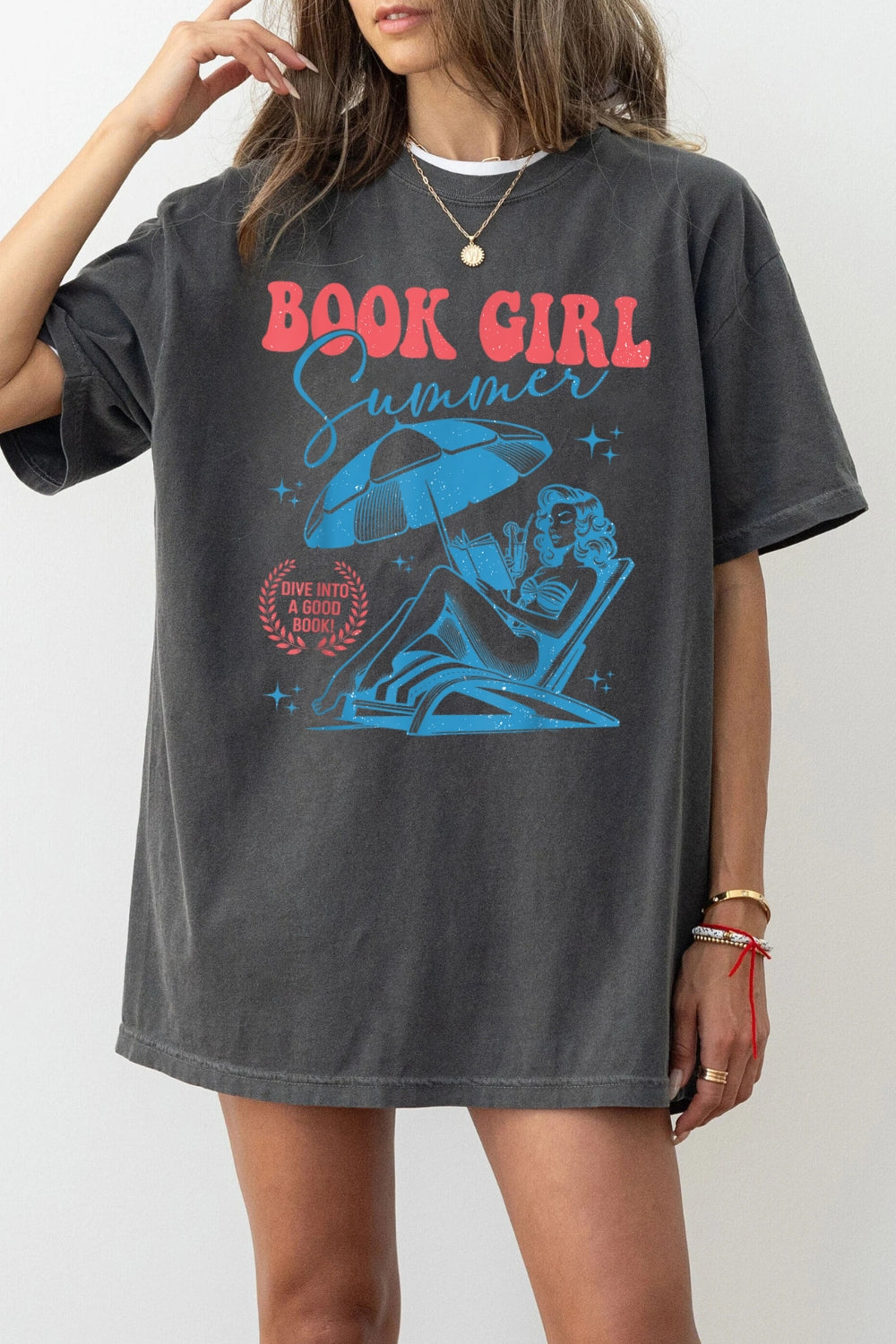 Book Girl Summer Beach Tee For Women
