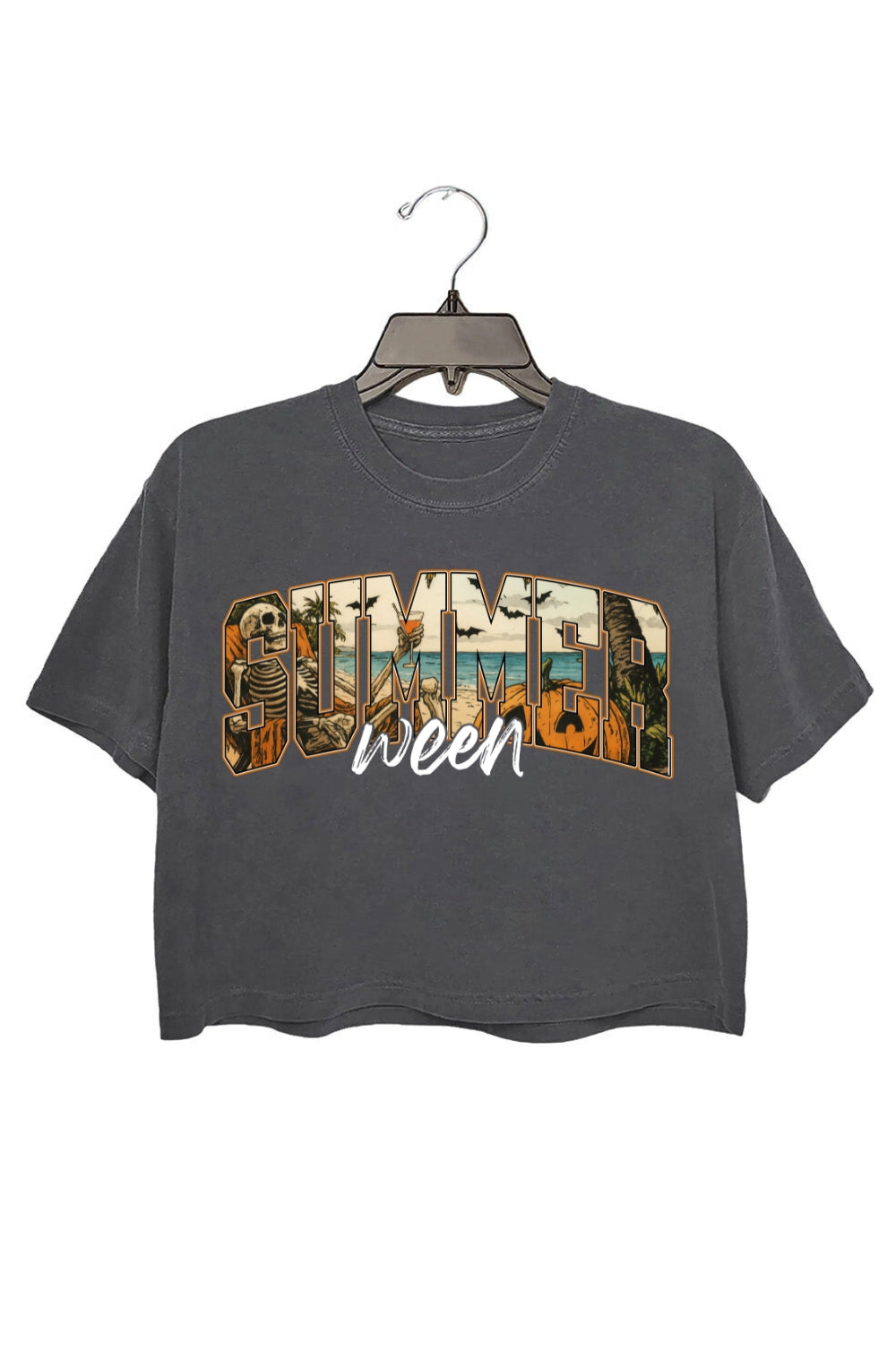 Summerween Horror Beach Vibes Crop Top For Women