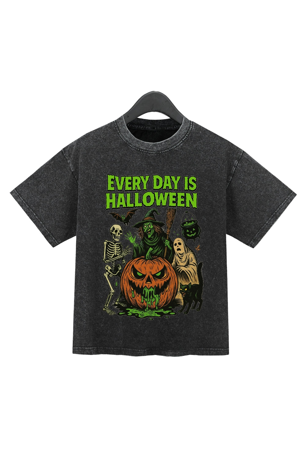 Every Day Is Halloween Spooky Washed Crop Top For Women