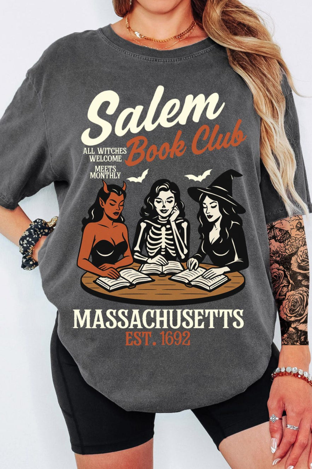 Salem Witches Book Club Halloween Tee For Women