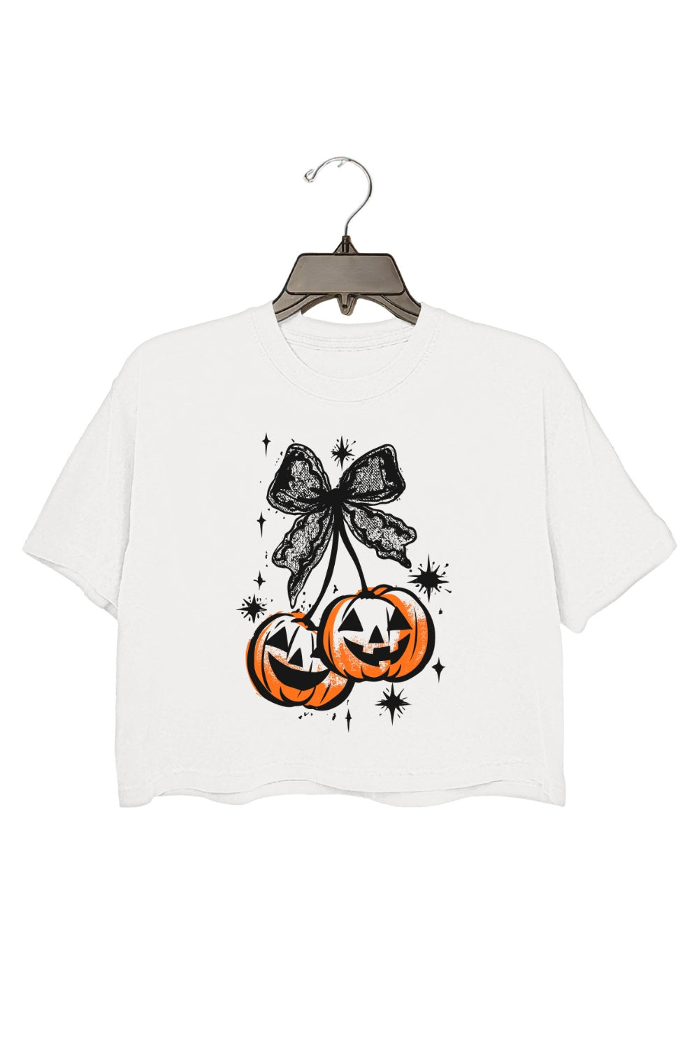 Cherries Pumpkin Fall Vibes Crop Top For Women