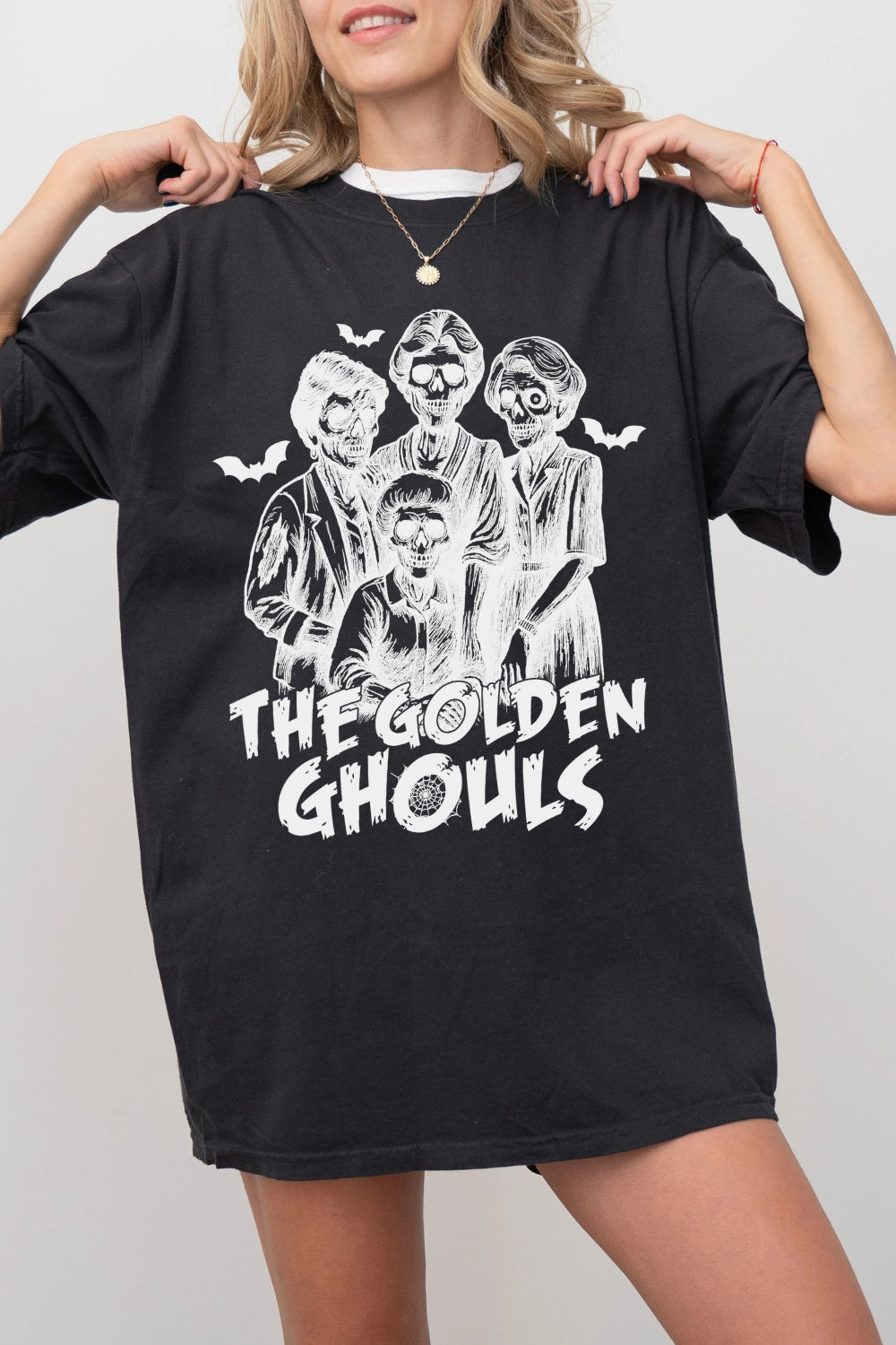 The Golden Ghouls Squad Girly Halloween Tee For Women