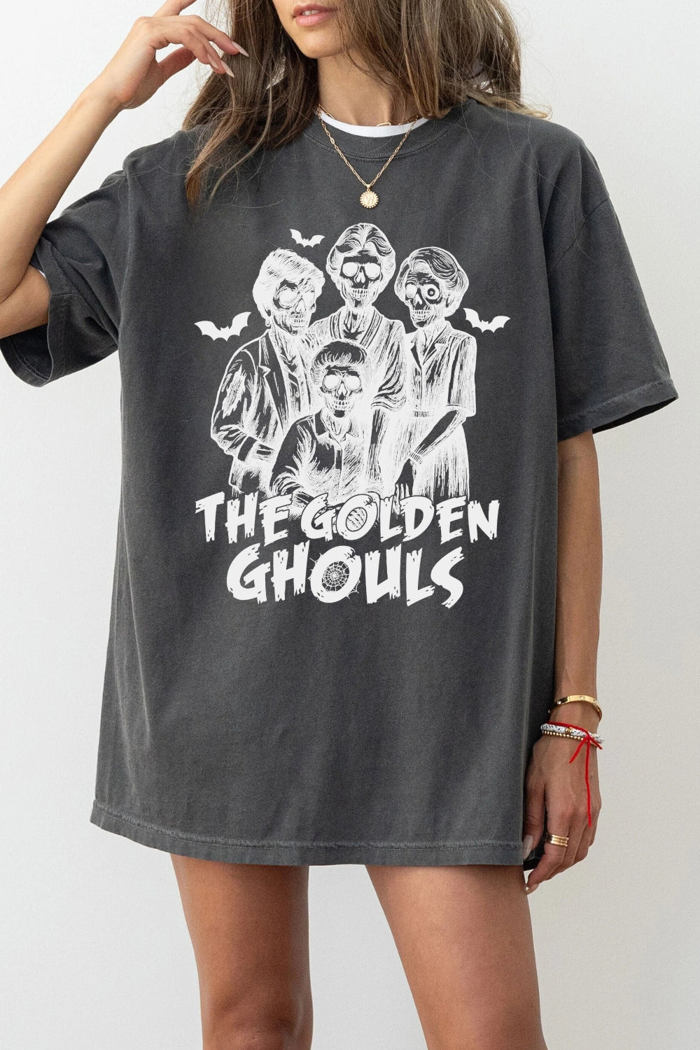 The Golden Ghouls Squad Girly Halloween Tee For Women