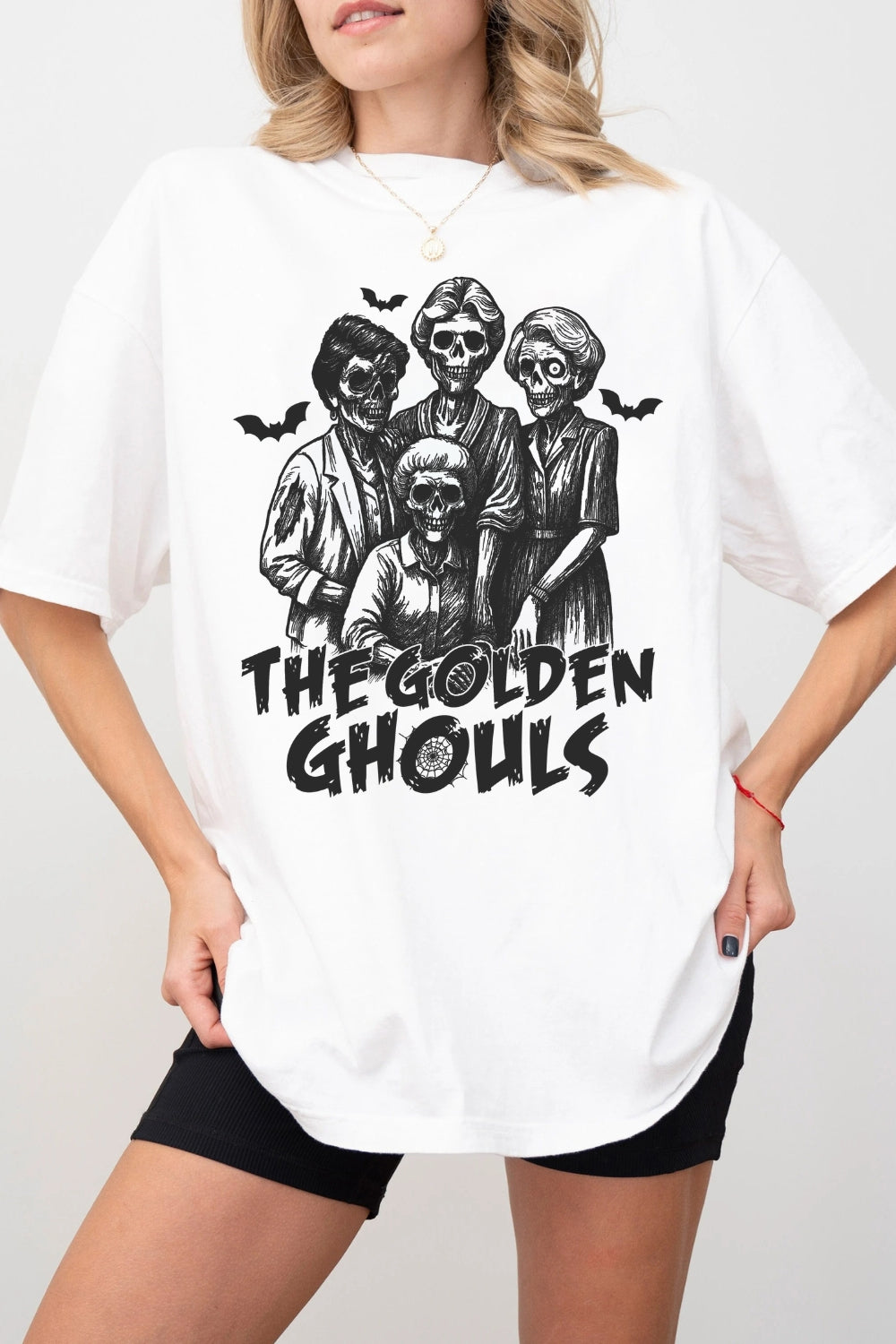 The Golden Ghouls Squad Girly Halloween Tee For Women