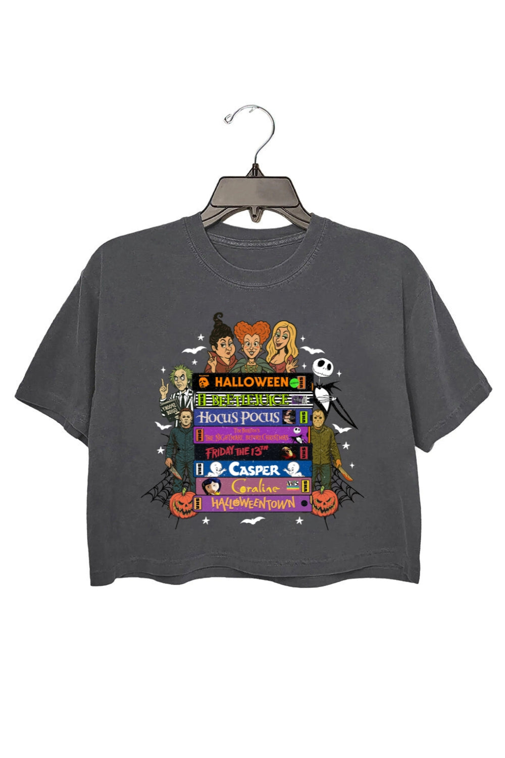 90s Style Retro Halloween Movies VHS Crop Top For Women