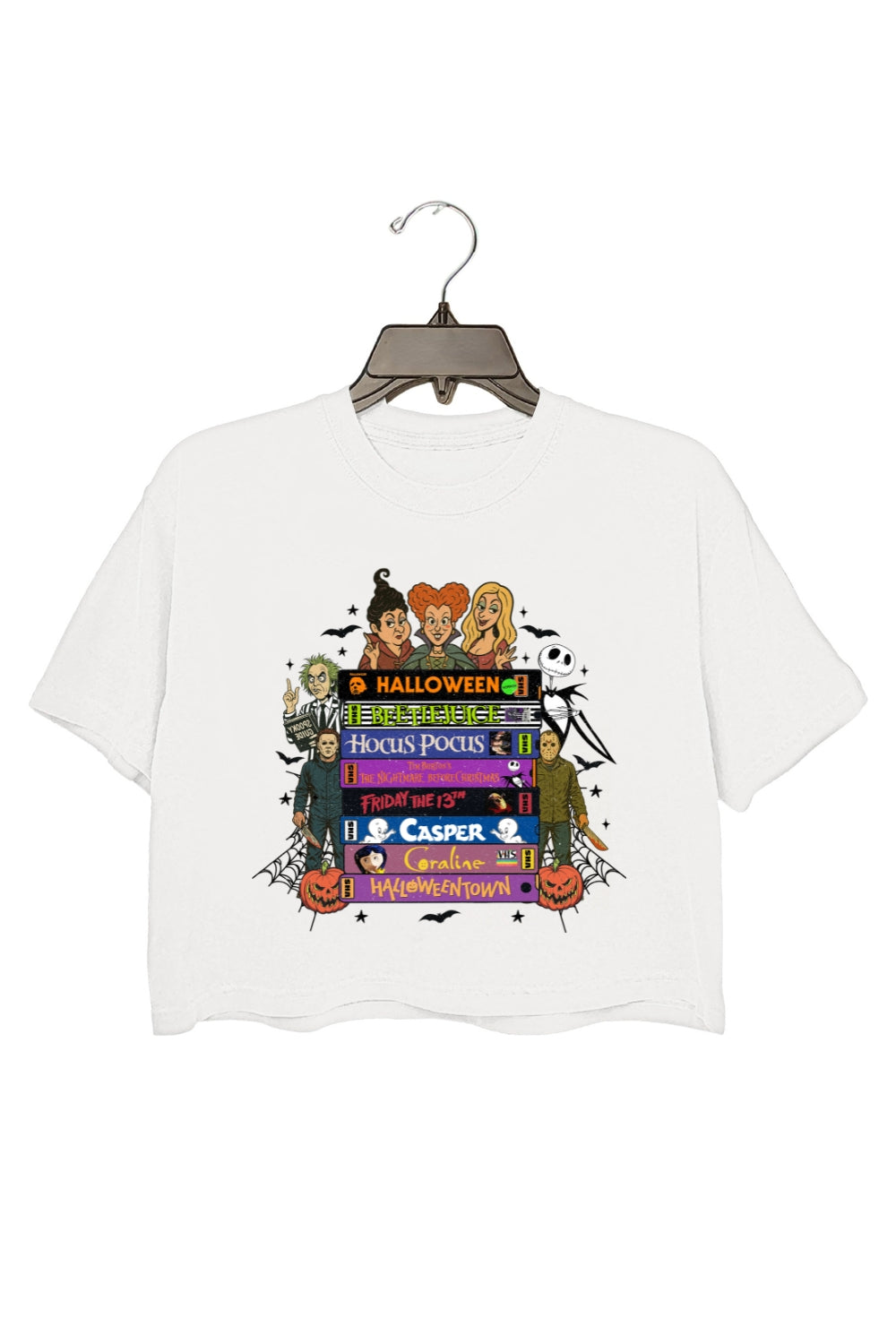 90s Style Retro Halloween Movies VHS Crop Top For Women